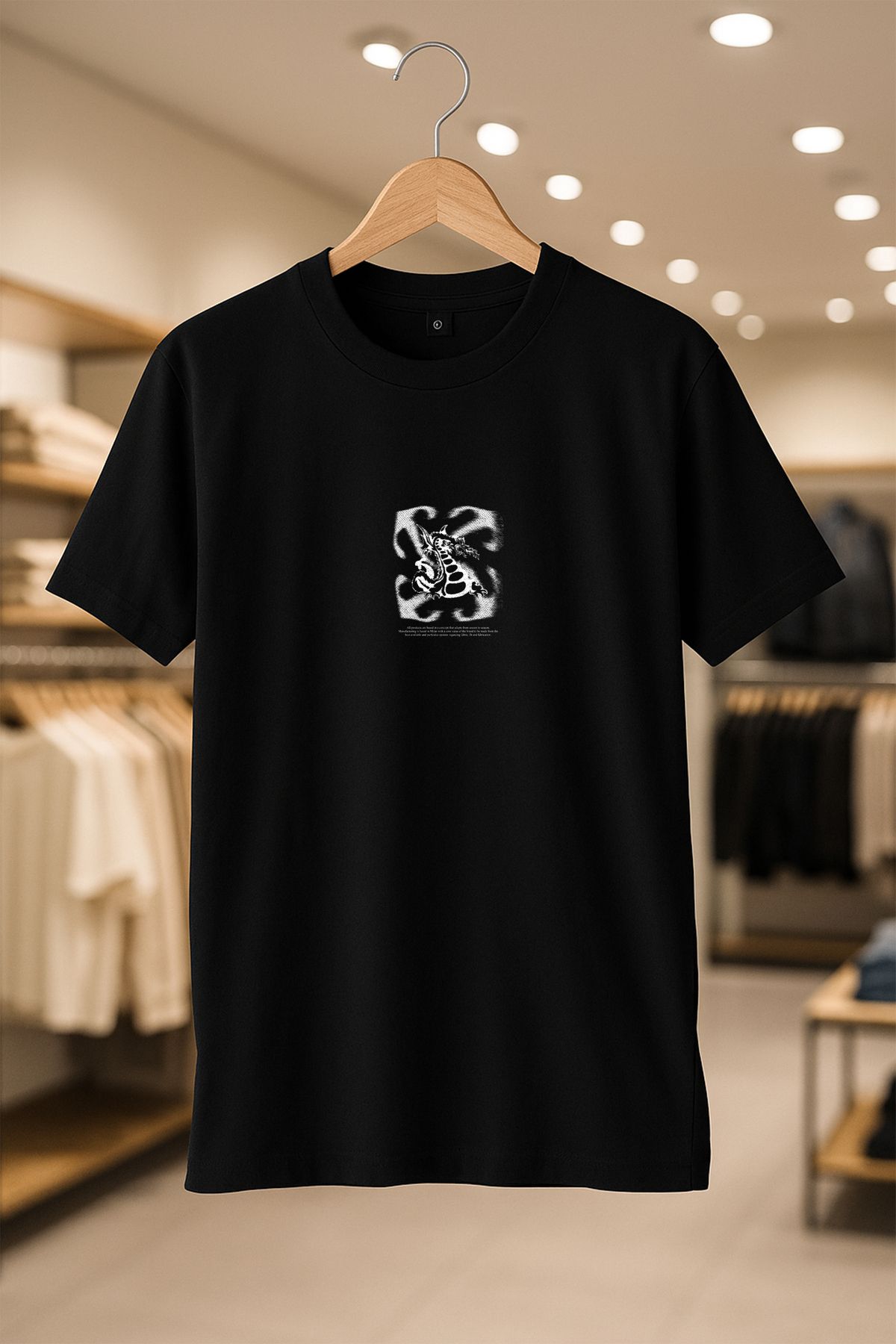 C&C OKULCUNUZ Off-White Dragon Oversize Unisex %100 Pamuklu Nefes Alan Kalin Kumaşlı T-Shirt
