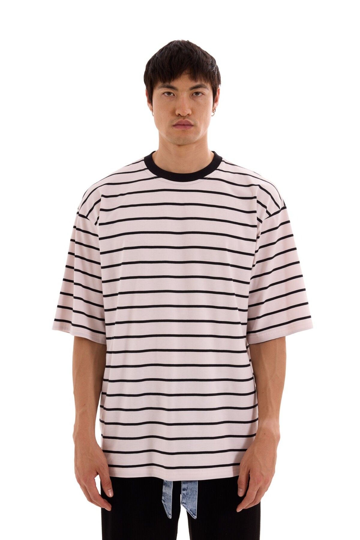 MORREZ Siyah Çizgili T-Shirt