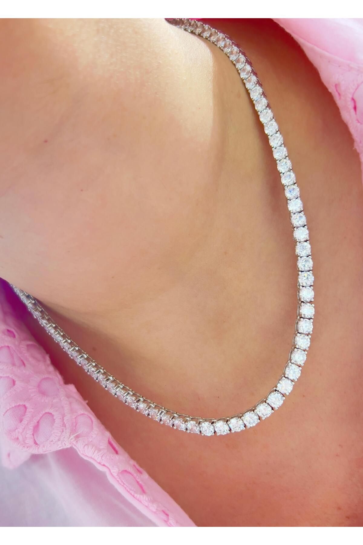Defne Silver 4 mm 42 cm Suyolu Kolye