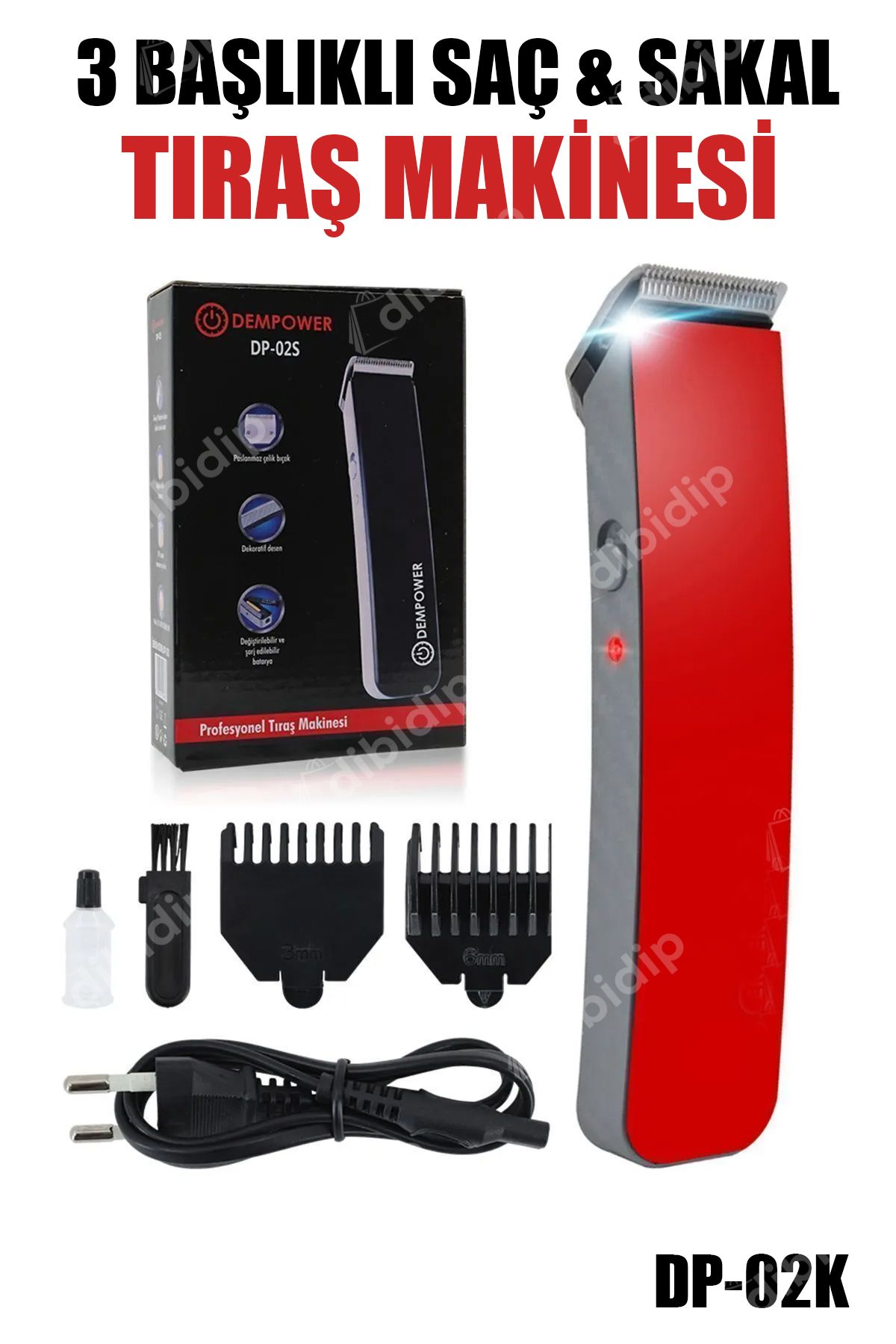 CMT 💇3 BAŞLIKLI SAÇ SAKAL TIRAŞ MAKİNESİ