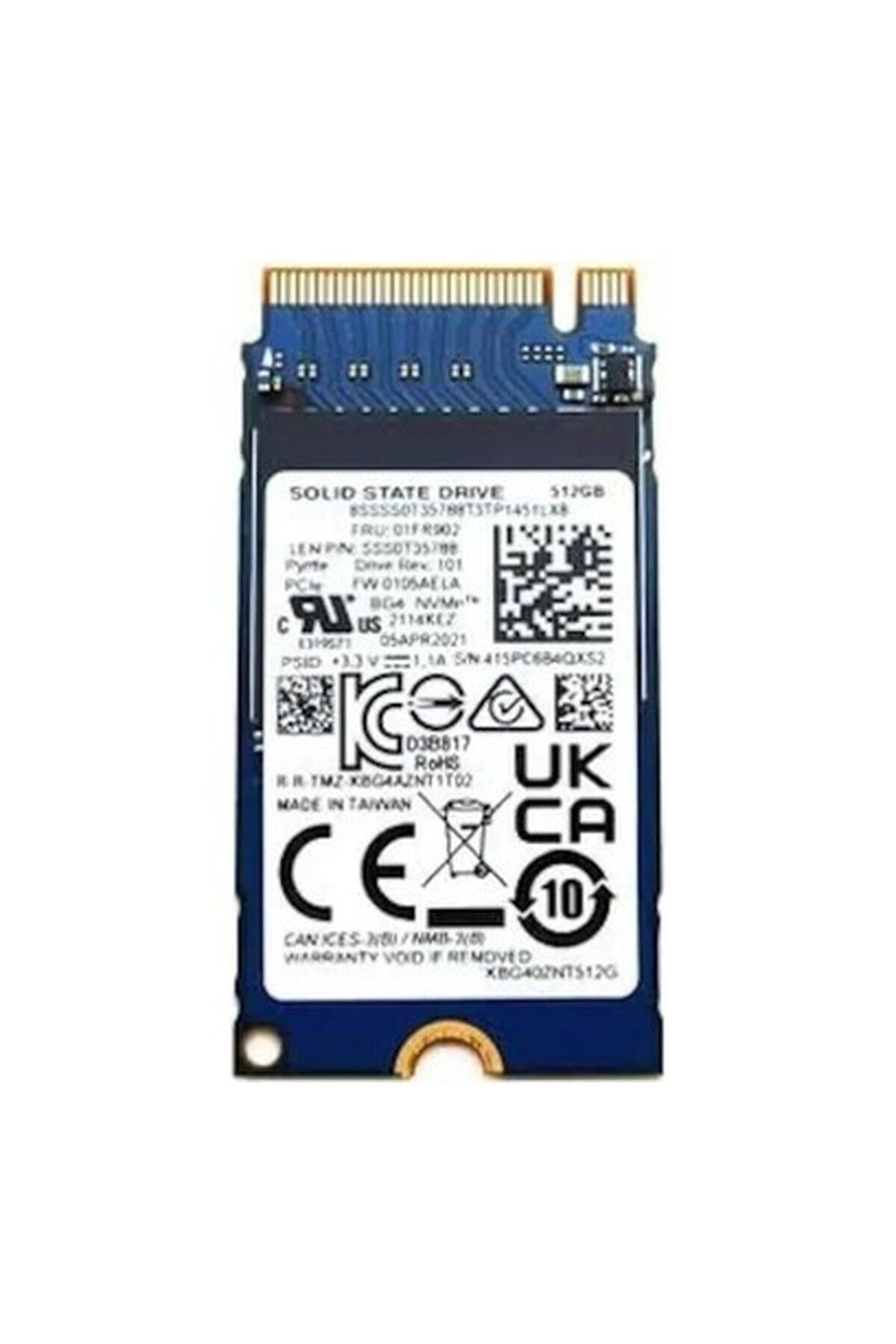 Toshiba Kioxia KBG40ZNT512G 512 GB Pcıe Nvme M.2 2242 SSD