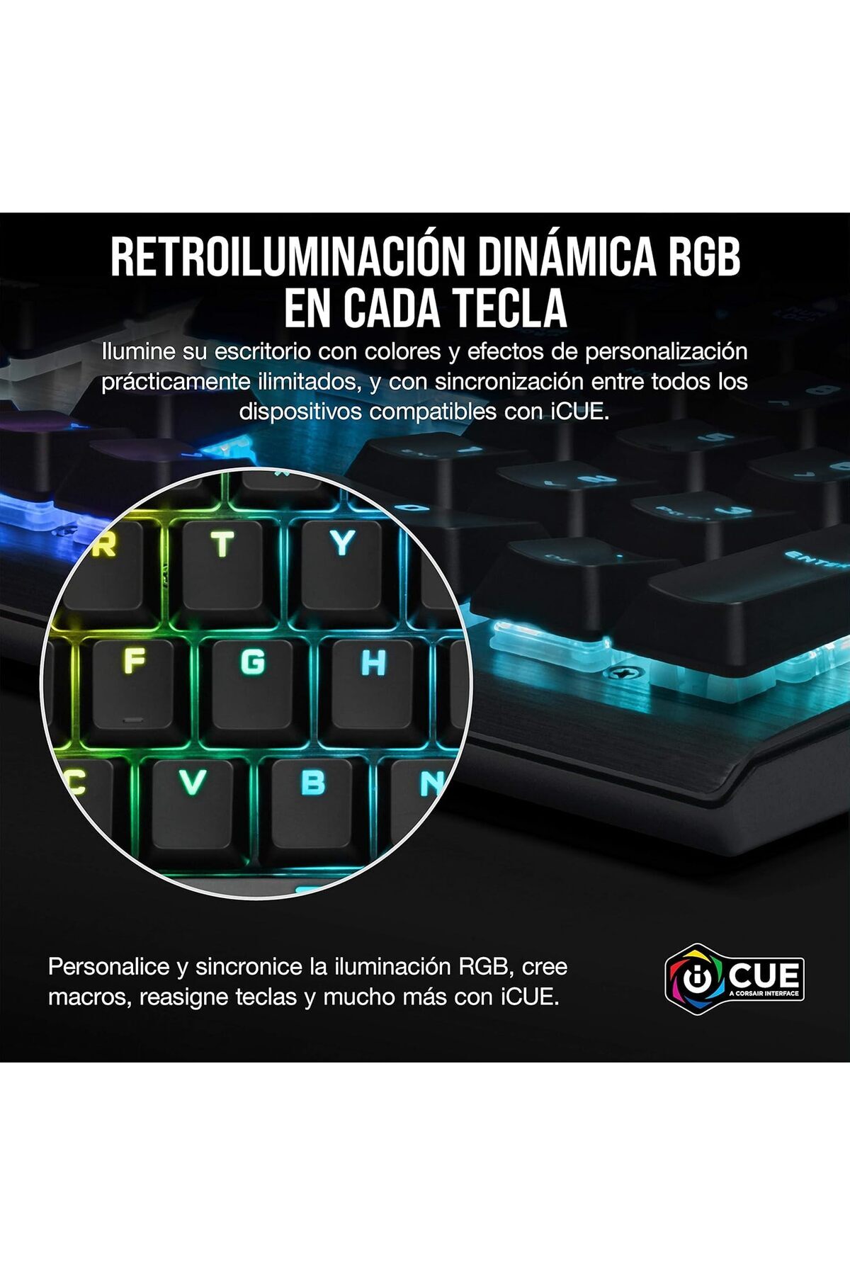 Corsair-لوحة مفاتيح الألعاب الميكانيكية K60 RGB Pro منخفضة الارتفاع - مفاتيح Cherry MX منخفضة الارتفاع، متينة 9