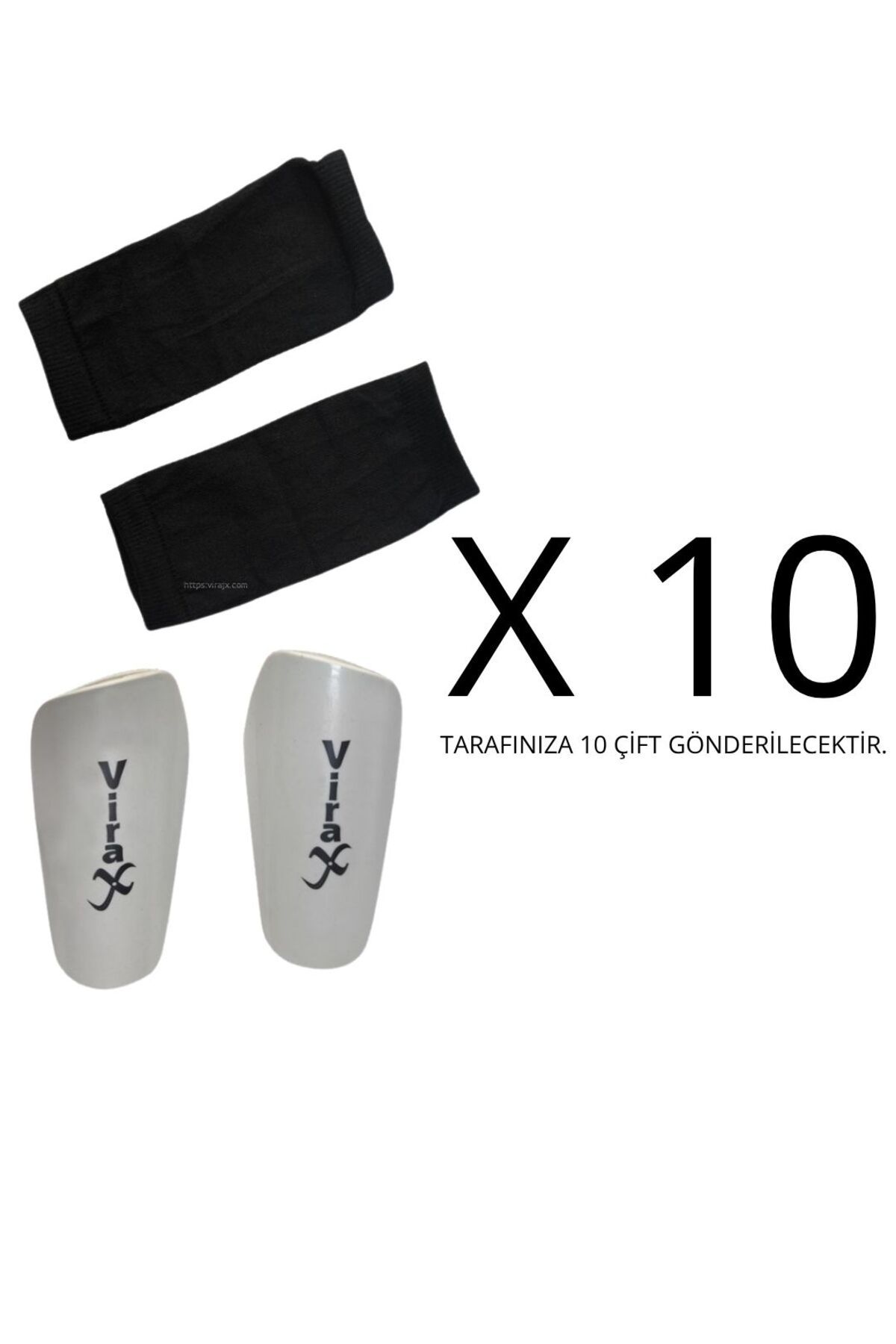 virajx Siyah 10 Çift (20 Tekli) Tekmelik Futbol Tekmeliği Futbolcu Kaval Koruyucu Çoraplı