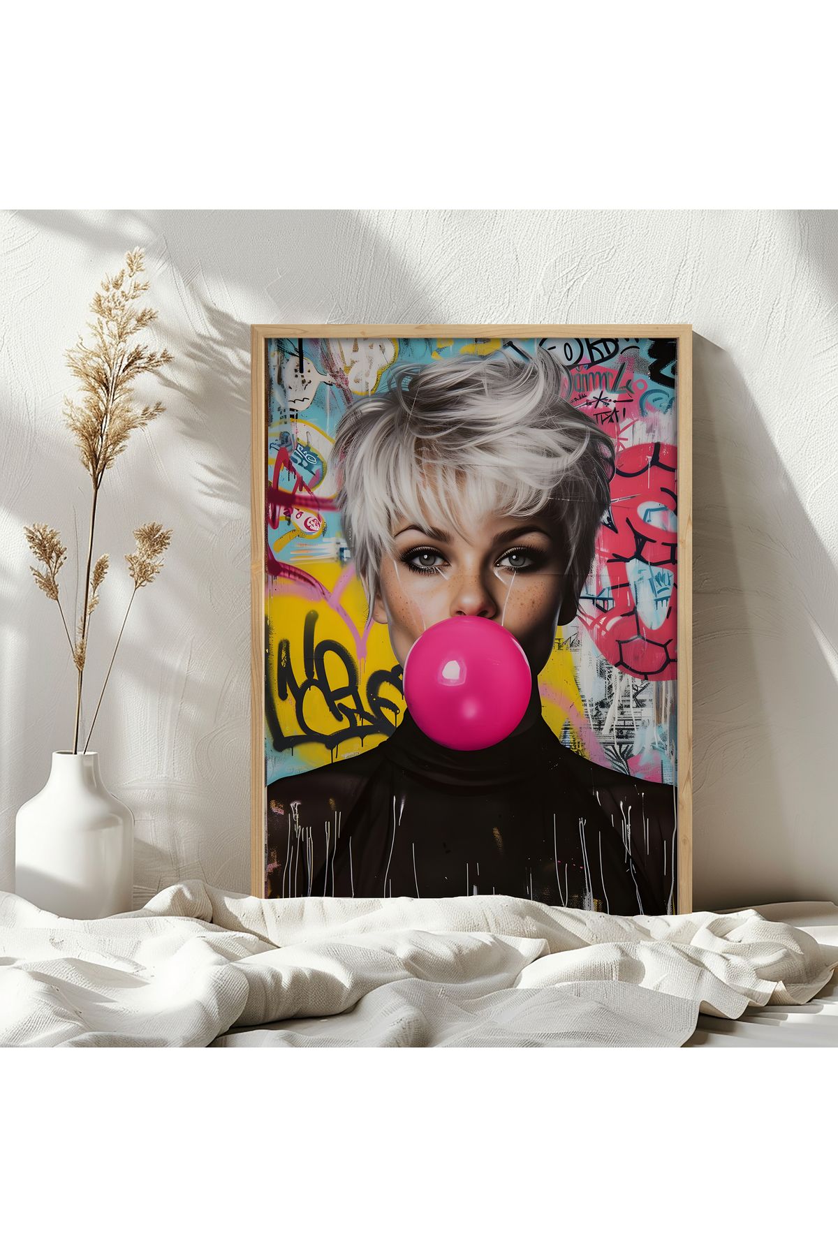 HOMEPACK Tekli Ahşap Çerçeveli Tablo Tek Parça Poster Tablo TK/EXCLUSIVE003