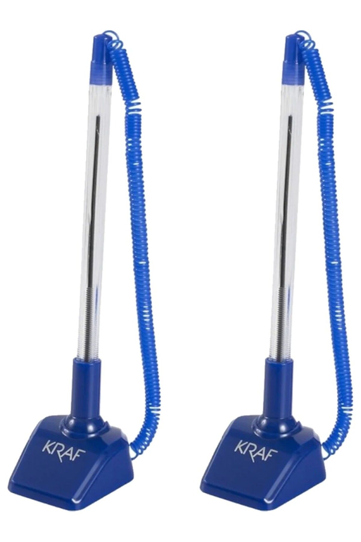 KRAF (2 Adet) Spiralli Kalem 0.7 Mavi (304G)