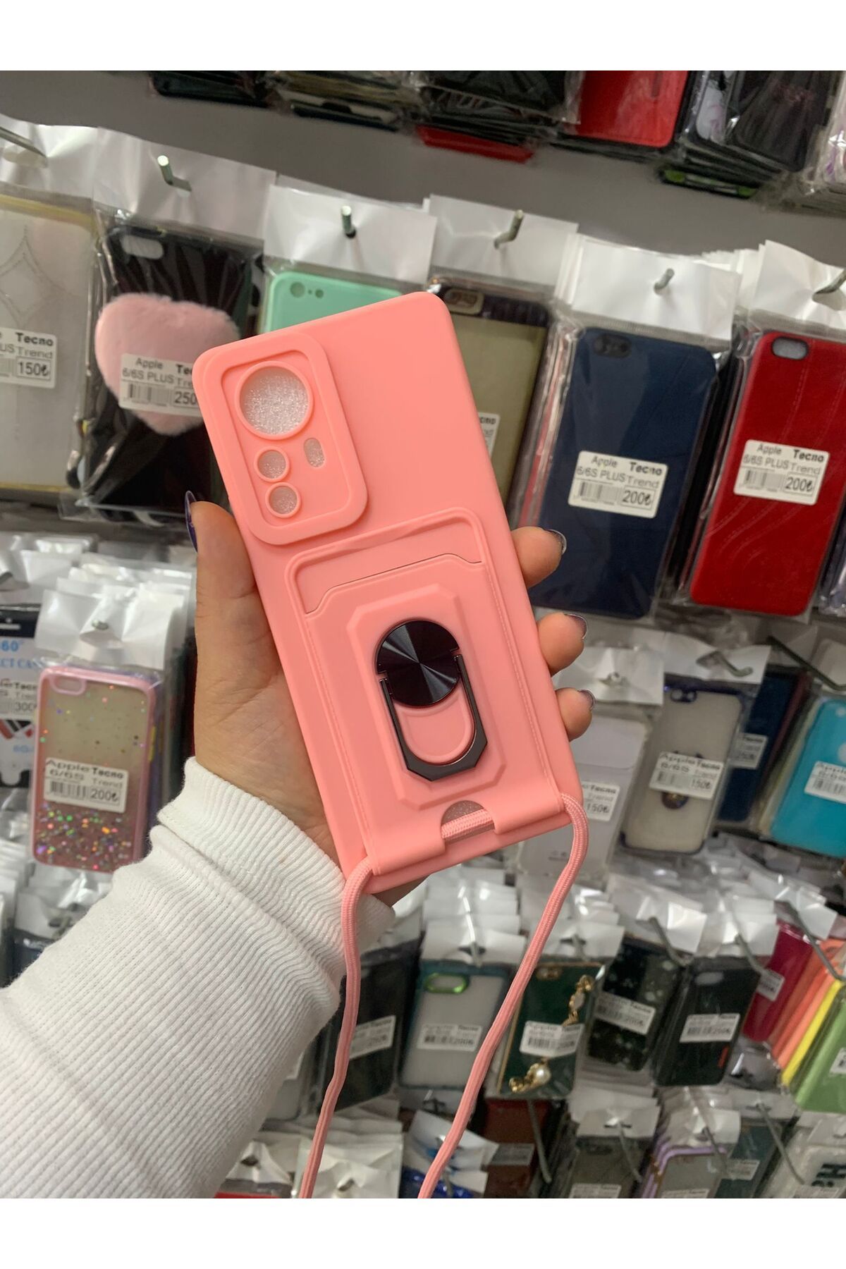 TECNOTREND Xiaomi Mi 12 Pro Kılıf Lüx Tasarım Yüzüklü +İpli Lens Korumalı 3in1 Kapak