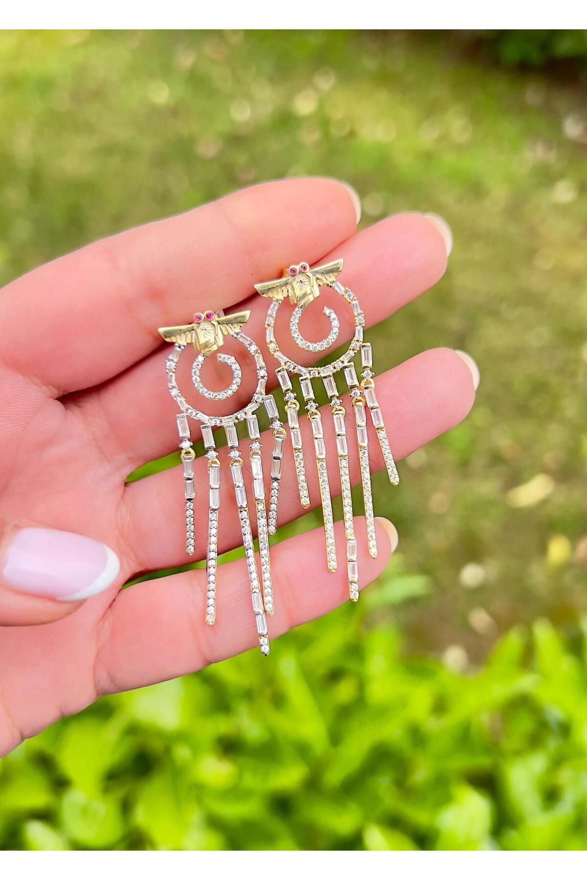 Defne Silver Baykuş Tasarım Küpe