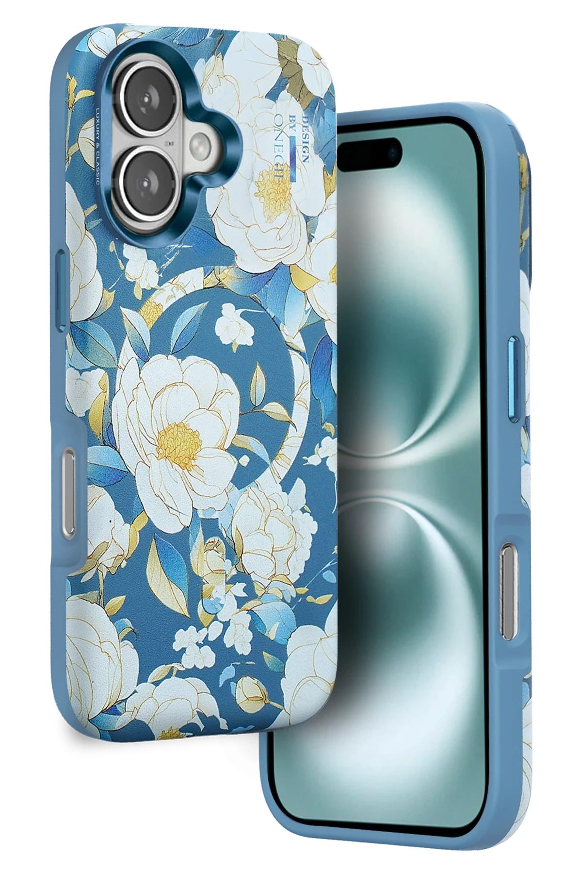 bbtech iPhone 16 Uyumlu Çiçek Desenli Soft Dokulu Yumuşak Silikon Kılıf Floral Desen Arka Kapak