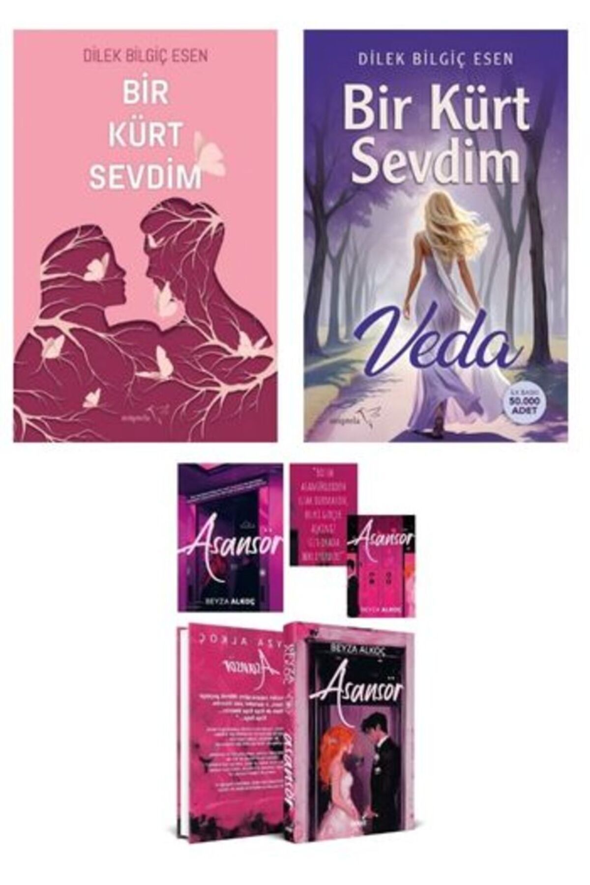 Müptela Yayınları Dilek Bilgiç Esen 2 Kitap Set - Bir Kürt Sevdim + Asansör (Ciltli) Beyza Alkoç