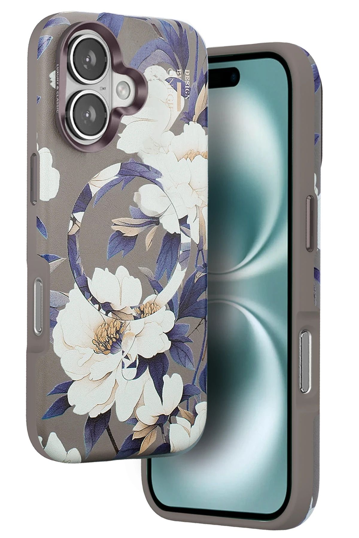 bbtech iPhone 16 Uyumlu Çiçek Desenli Soft Dokulu Yumuşak Silikon Kılıf Floral Desen Arka Kapak