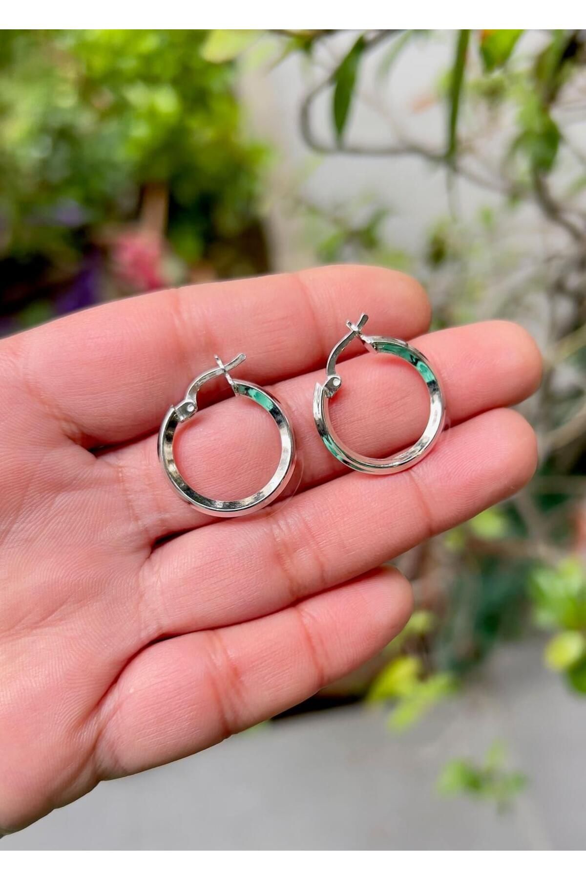 Defne Silver Halka Küpe Çap:2 cm