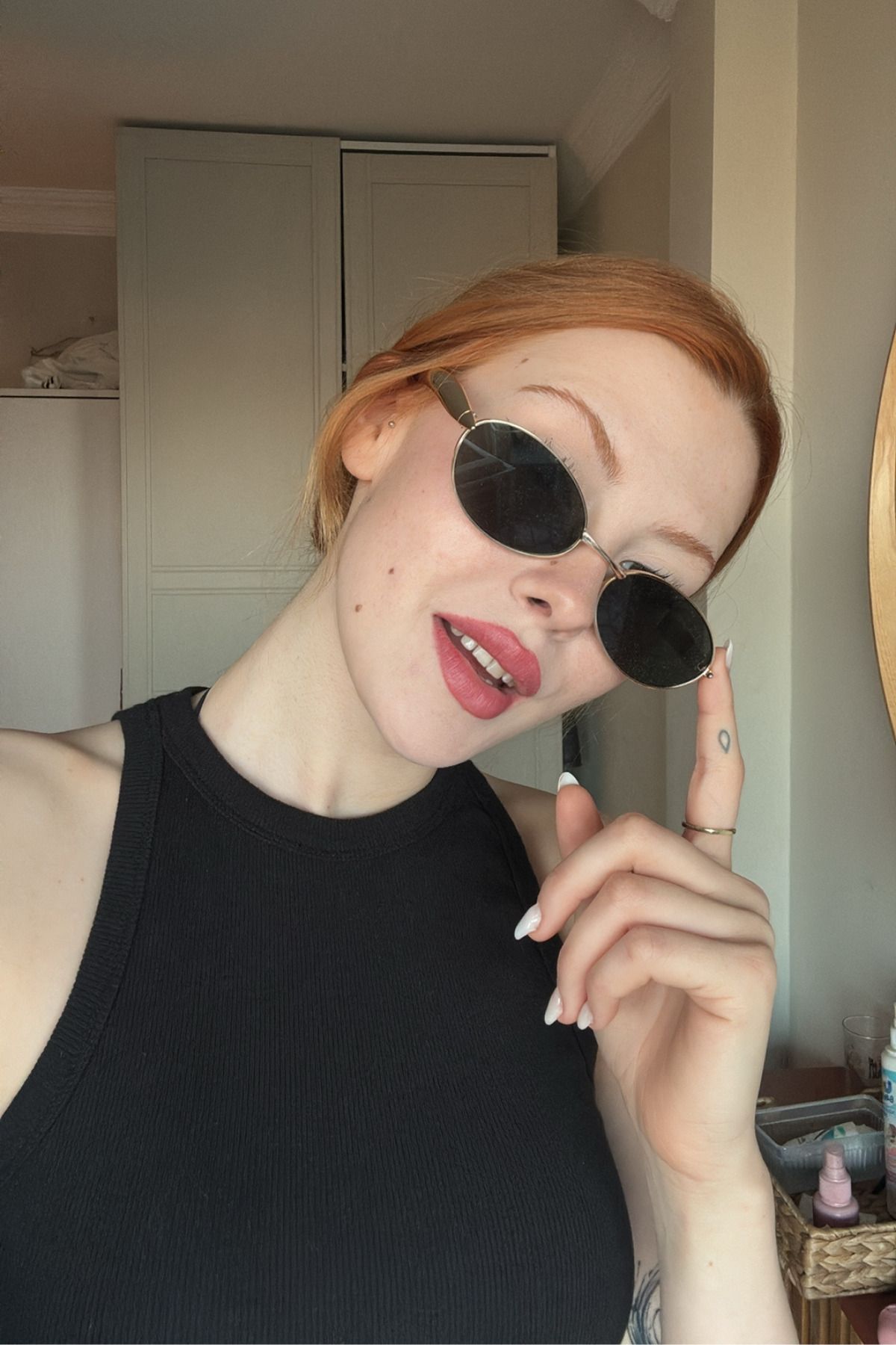 FALAN EYEWEAR Lunetia Kadın Güneş Gözlüğü gold siyah