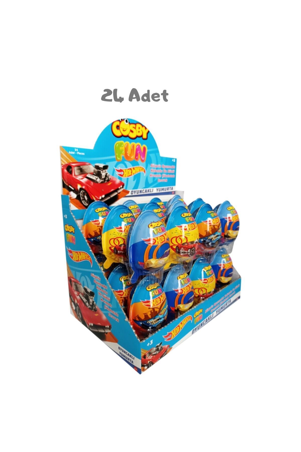 HOT WHEELS Cosby Fun Hot Wheels Oyuncaklı Sürpriz Yumurta (20 Gr) 24 Adet