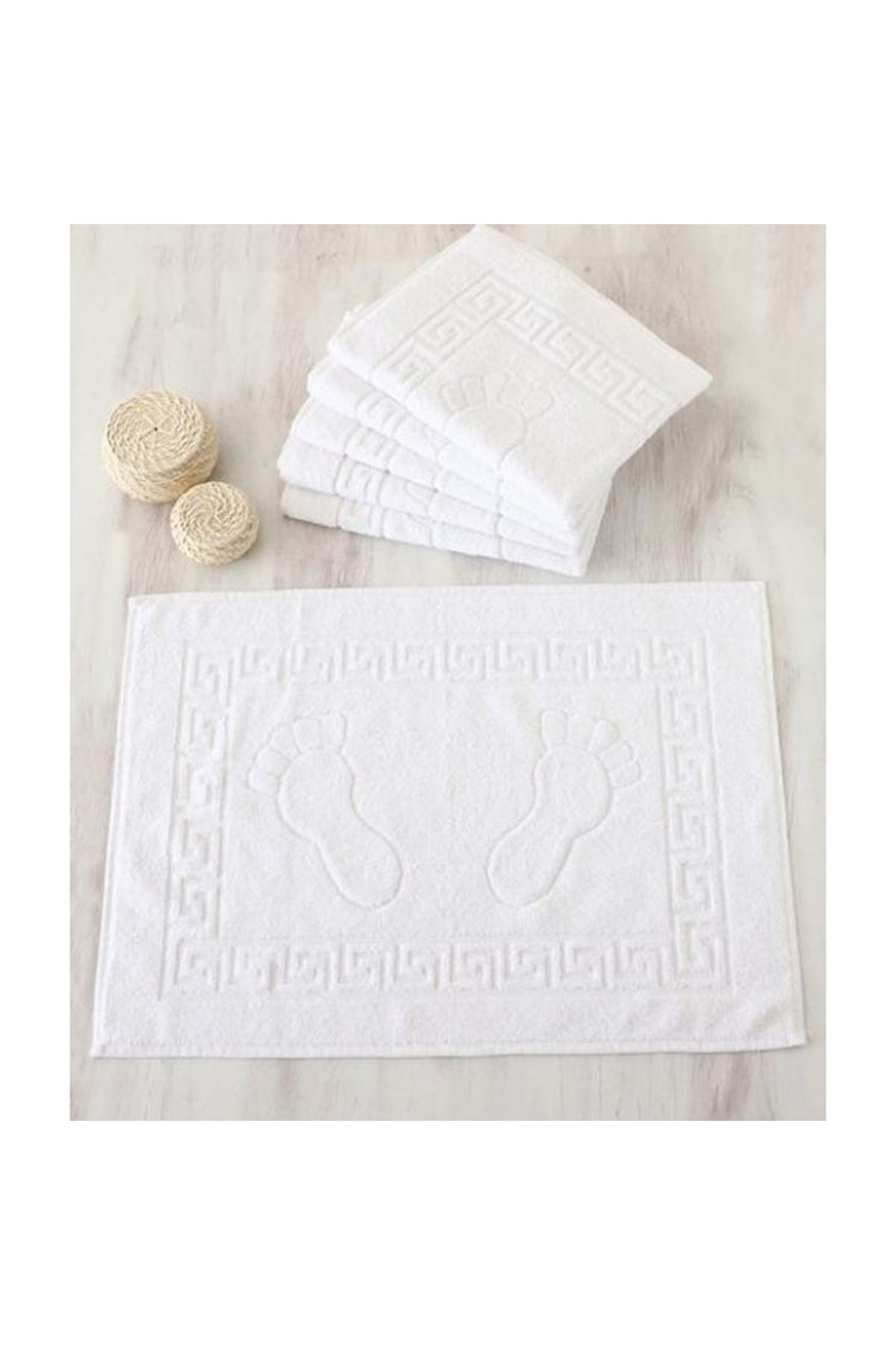 MEŞELİ TEKSTİL 2 Adet Ultra Lüks Kalın Otel Ayak Havlusu Banyo Paspası 300/350 gr %100 pamuk