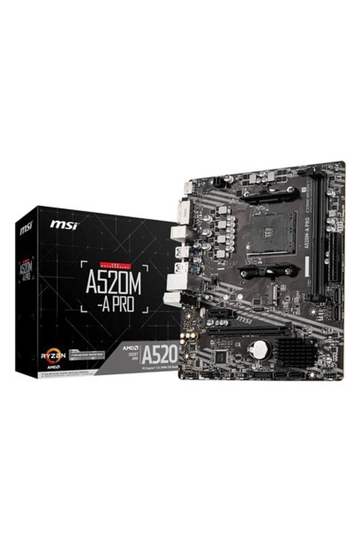 Store A520M-A Pro Am4 Ddr4 Bellek 4600(OC) DVI HDMI M.2 Usb3.2 Matx Anakart