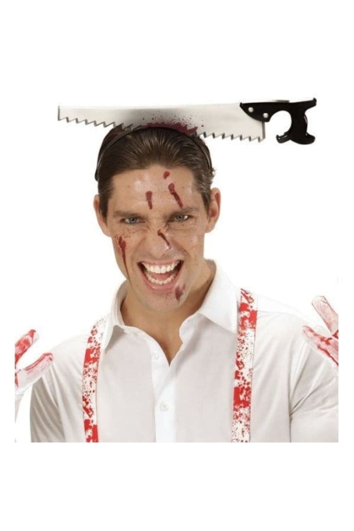 ShopNova Kafaya Saplanmış Halloween Kanlı Testere Şaka Tacı