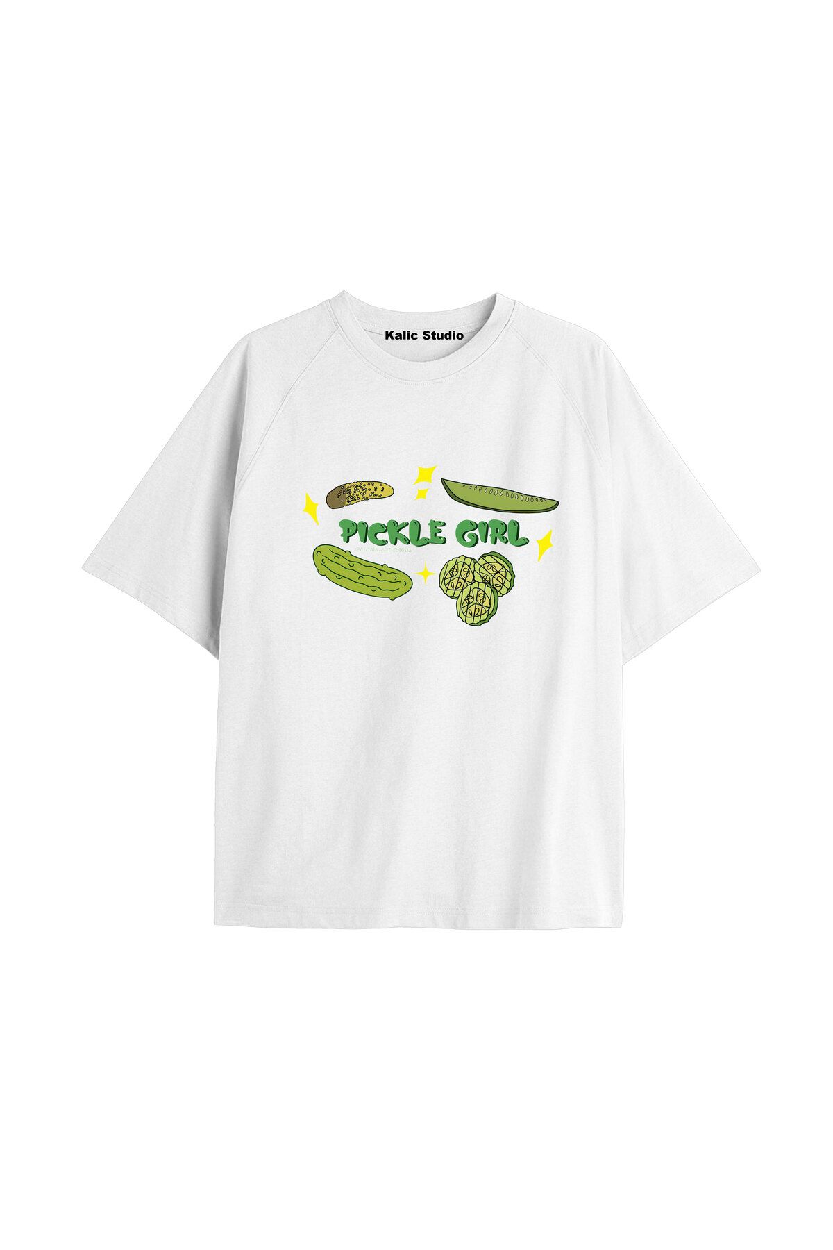 Kalic Studio Y2k vintage Pickles Baskılı Beyaz T-shirt KOD 204