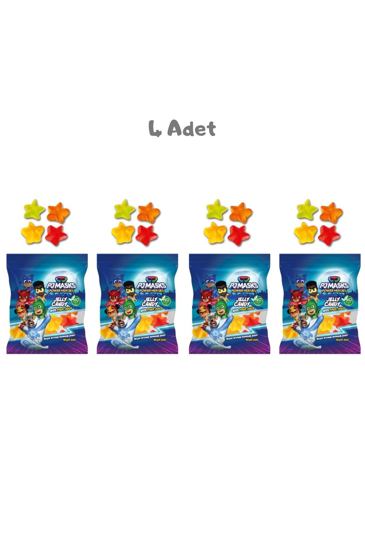 PJ Masks Yıldız Meyve Aromalı Yumuşak Şeker 20 Gr. 4 Adet
