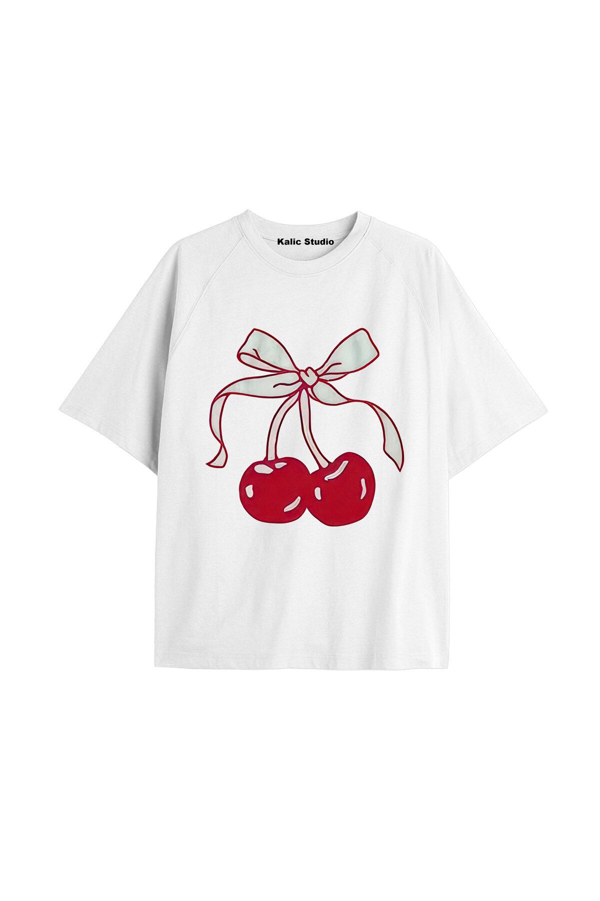 Kalic Studio Y2k vintage Cherry Baskılı Sİyah T-shirt KOD 53