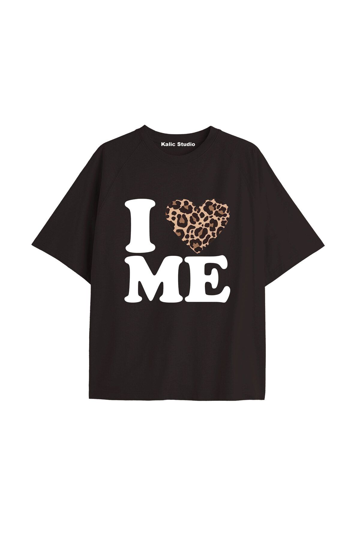 Kalic Studio Y2k vintage Leopar Baskılı Sİyah T-shirt KOD 151