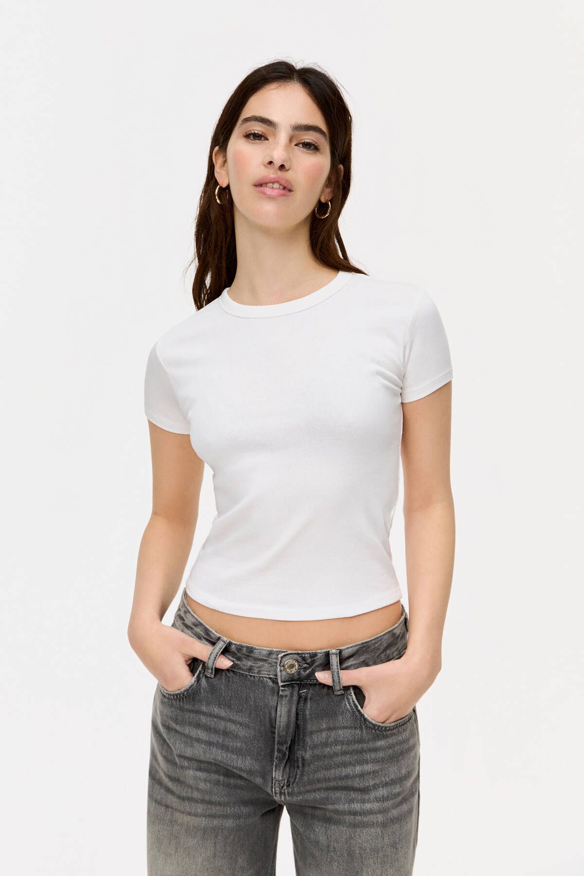 JANSO GROUP Vücuda oturan t-shirt