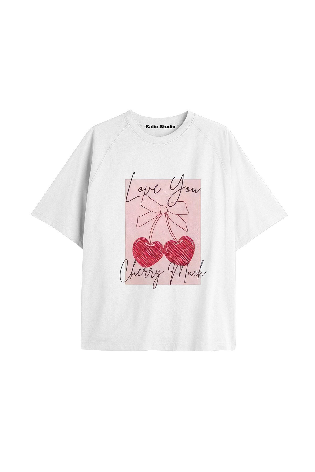 Kalic Studio Y2k vintage Cherry Baskılı Sİyah T-shirt KOD 41