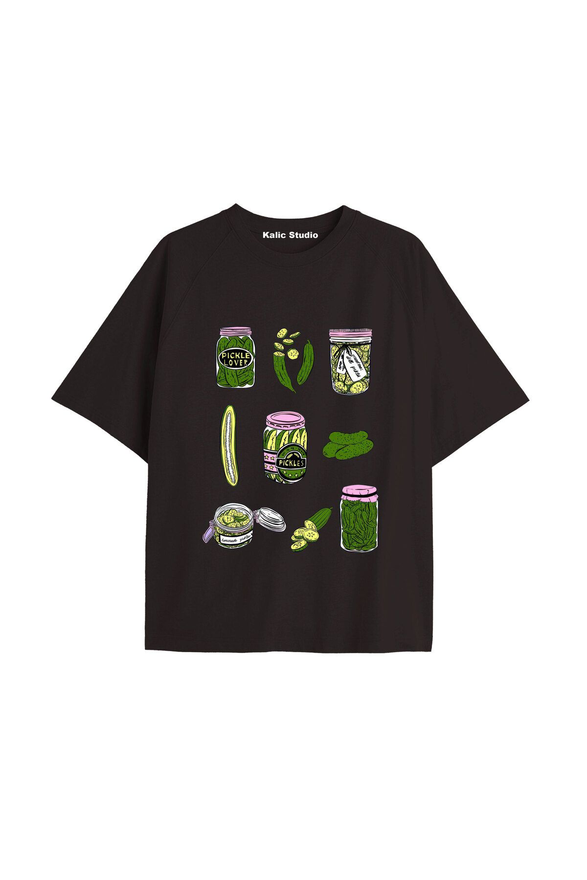 Kalic Studio Y2k vintage Pickles Baskılı Sİyah T-shirt KOD 235