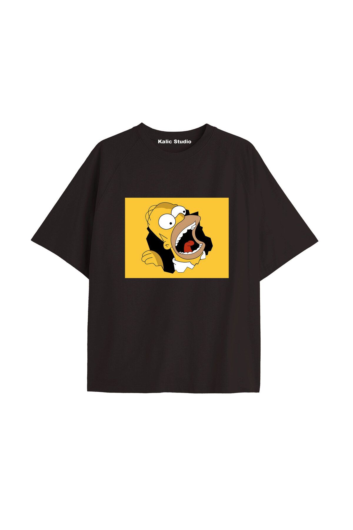 Kalic Studio Y2k vintage Simpson Baskılı Sİyah T-shirt KOD 296