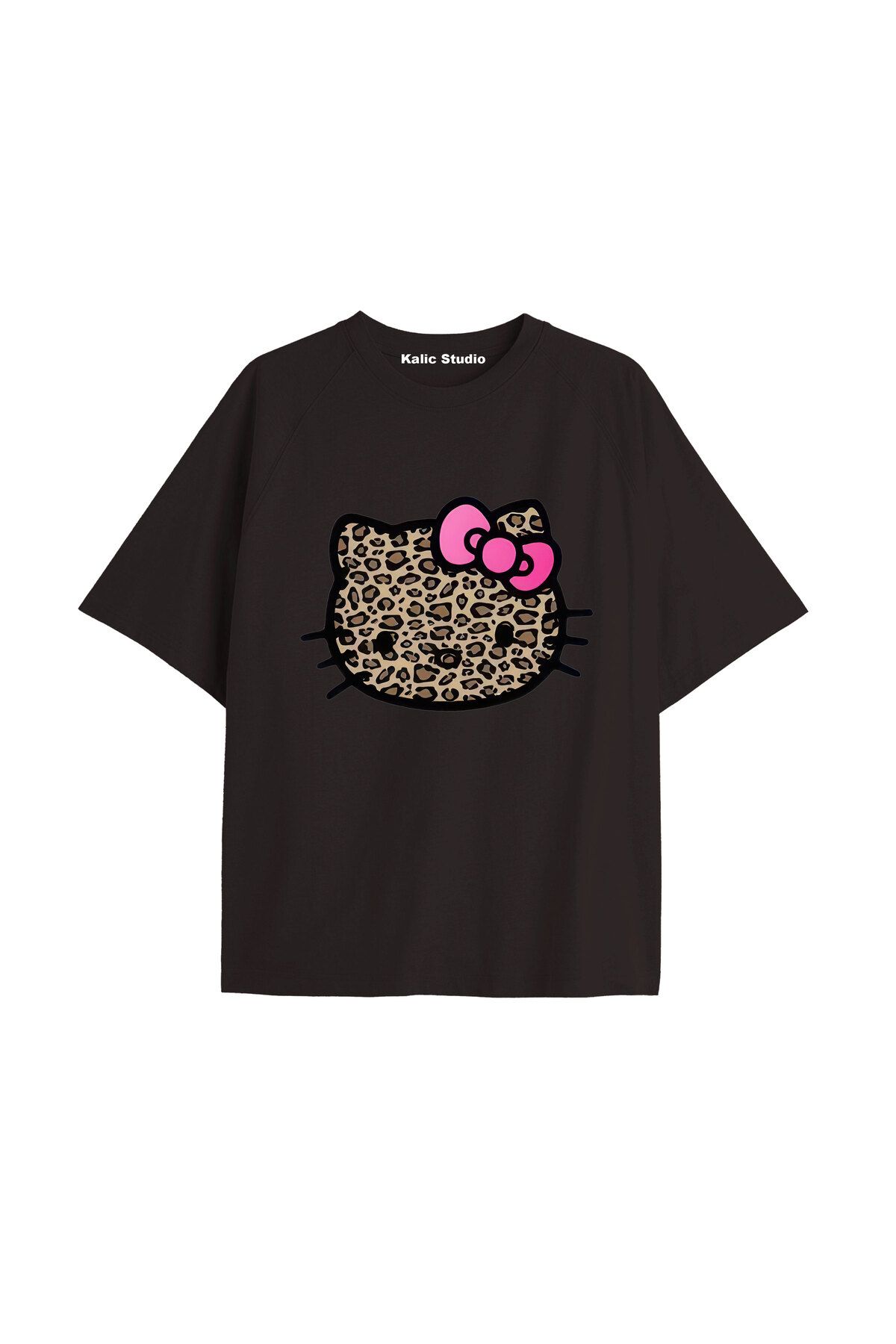 Kalic Studio Y2k vintage Leopar Baskılı Sİyah T-shirt KOD 159