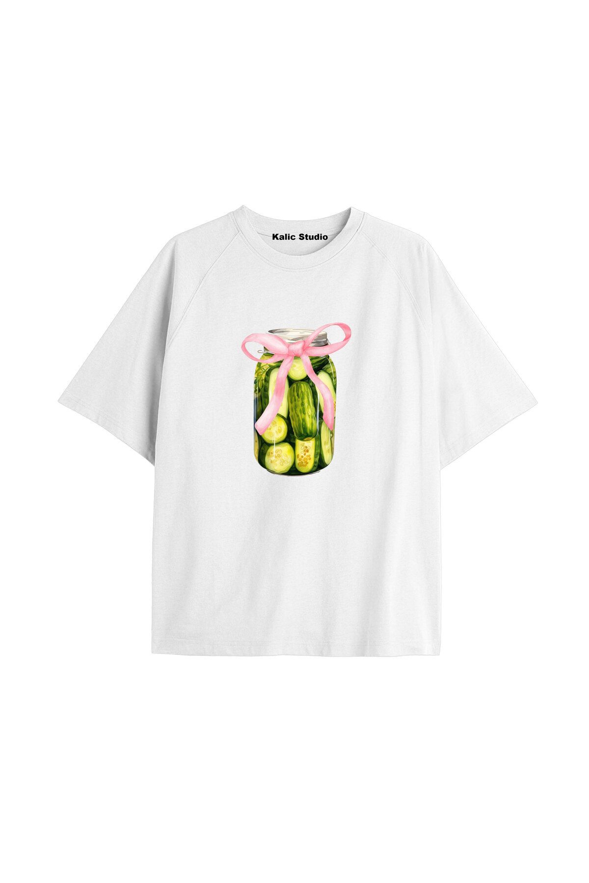 Kalic Studio Y2k vintage Pickles Baskılı Beyaz T-shirt KOD 198