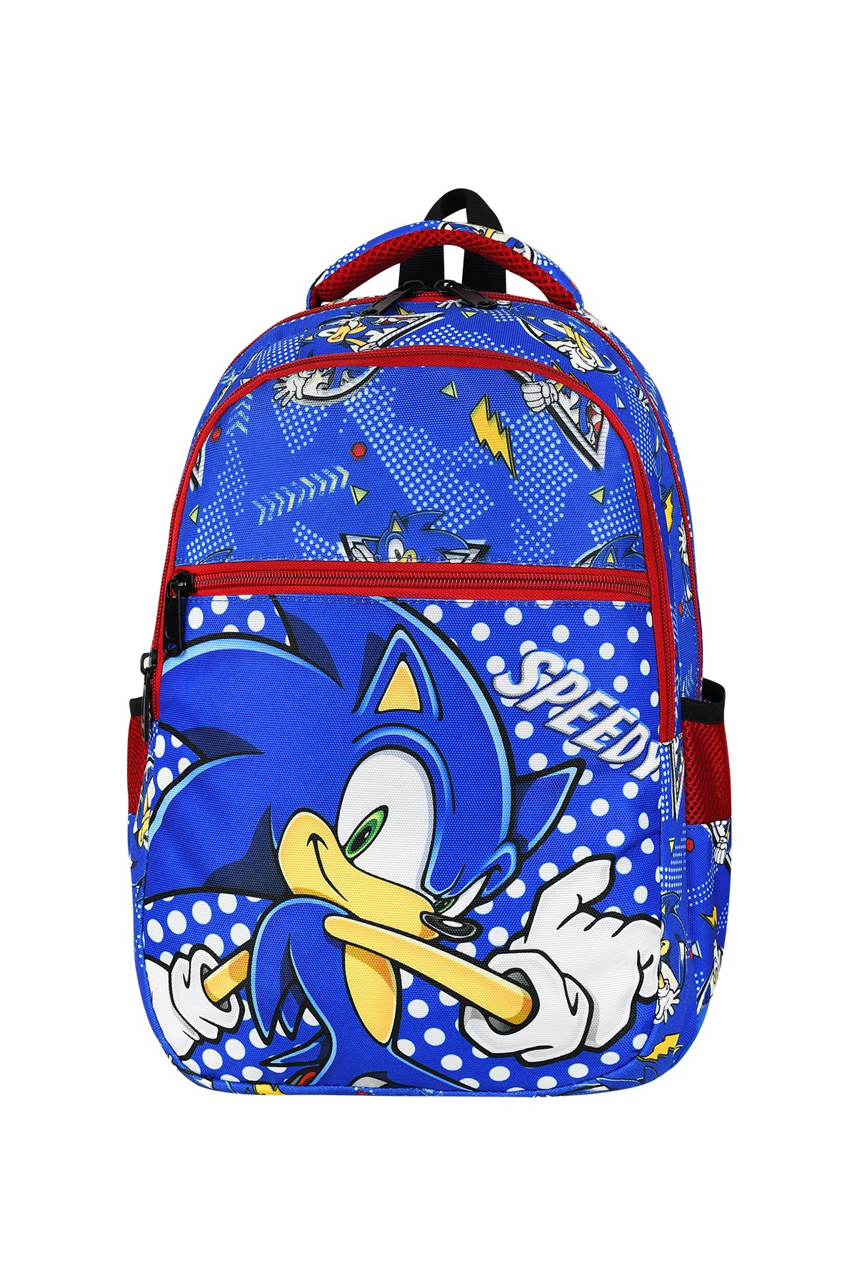 SippoTrade Sonic Desenli Sırt Ortopedili Beslenmeli İlk Okul Sırt Çantası