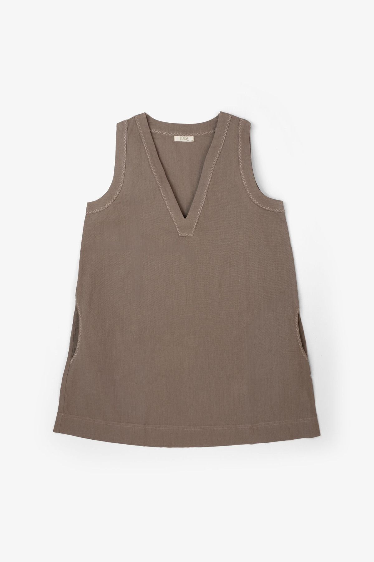 JOJOMIA Nina Keten ve TENCEL™ Kısa Elbise Toprak