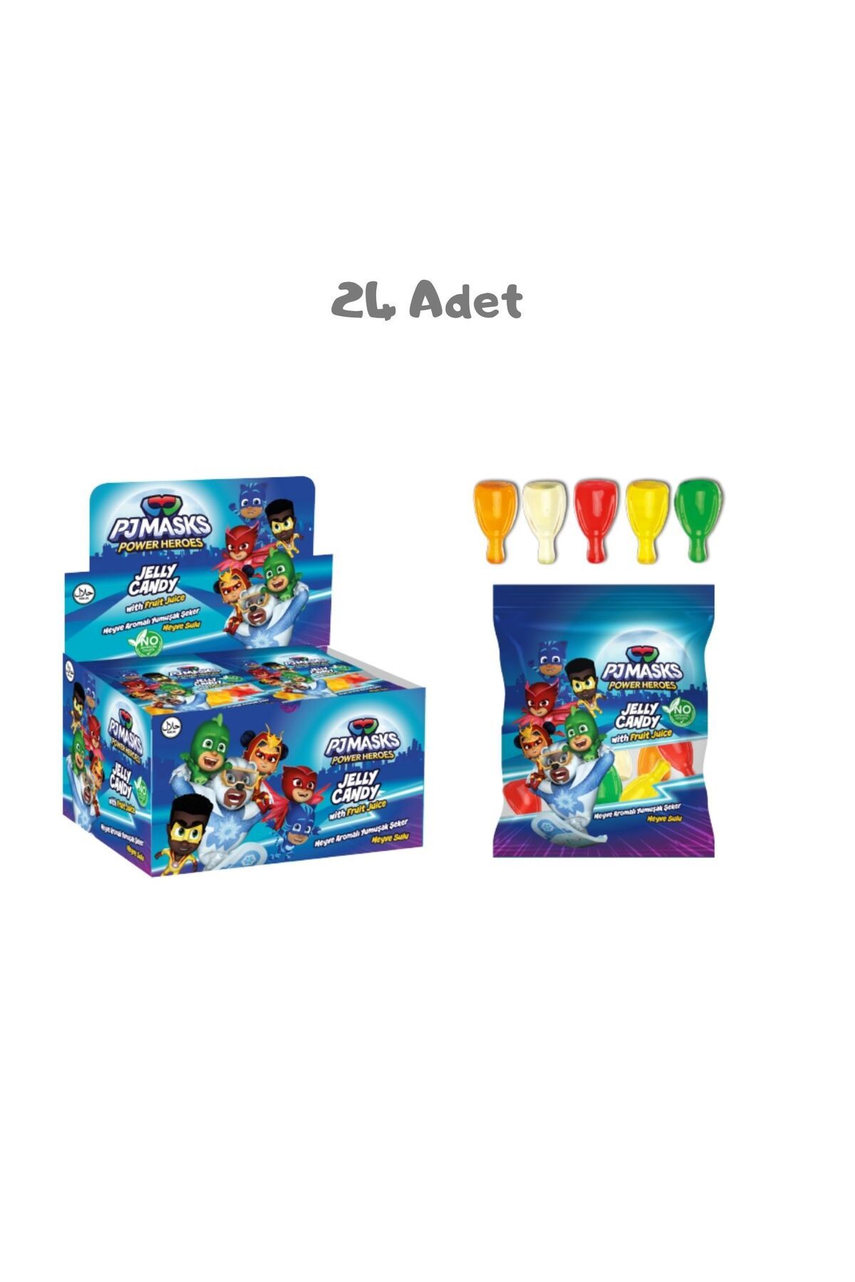 PJ Masks Şampiyon Kupası Meyve Aromalı Yumuşak Şeker 20 Gr. 24 Adet
