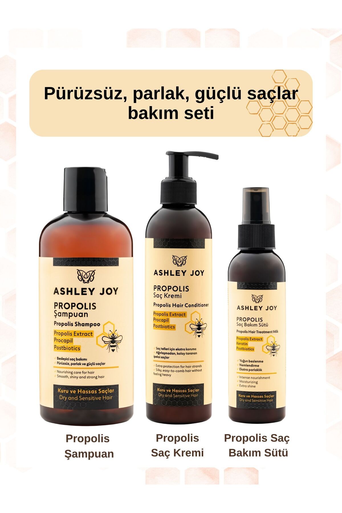 ASHLEY JOY PROPOLİS SERİSİ 3'LÜ BAKIM SETİ
