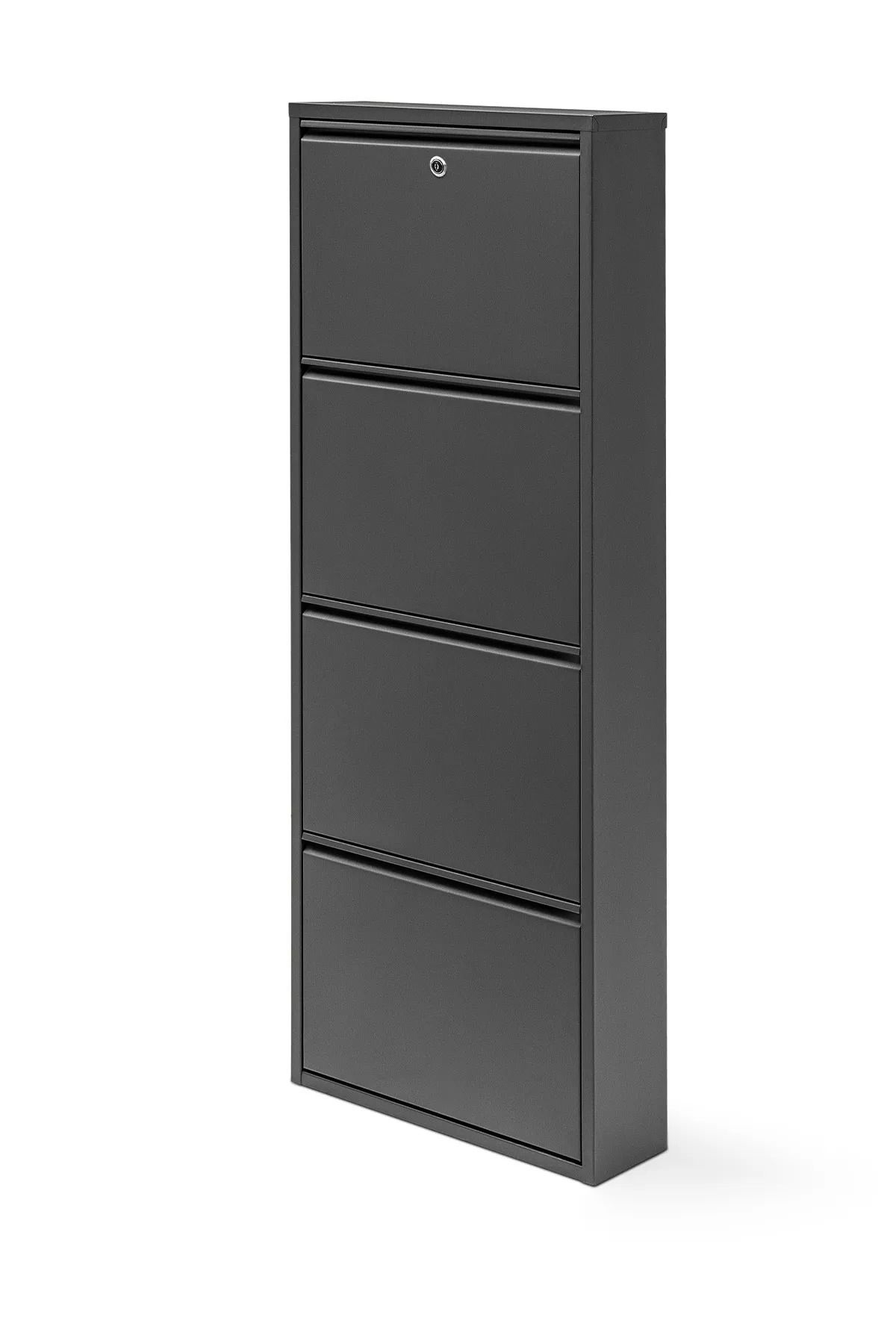 formood Kilitli 4'lü Metal Ayakkabılık - Antrasit Ral - 7016