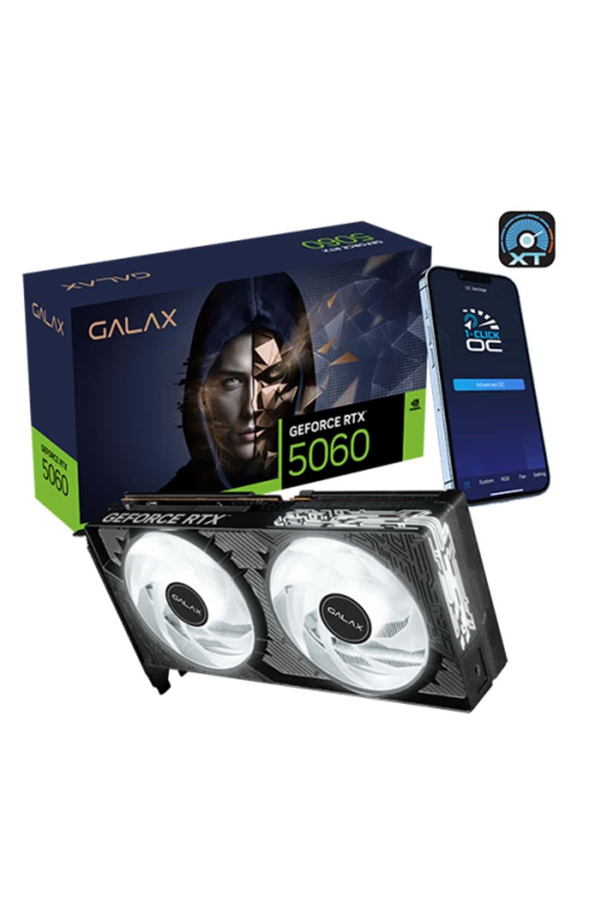 GALAX GeForce RTX 5060 1-Click OC 8GB GDDR7 128 Bit DLSS 4 Ekran Kartı (56NSN8MDDCOC)