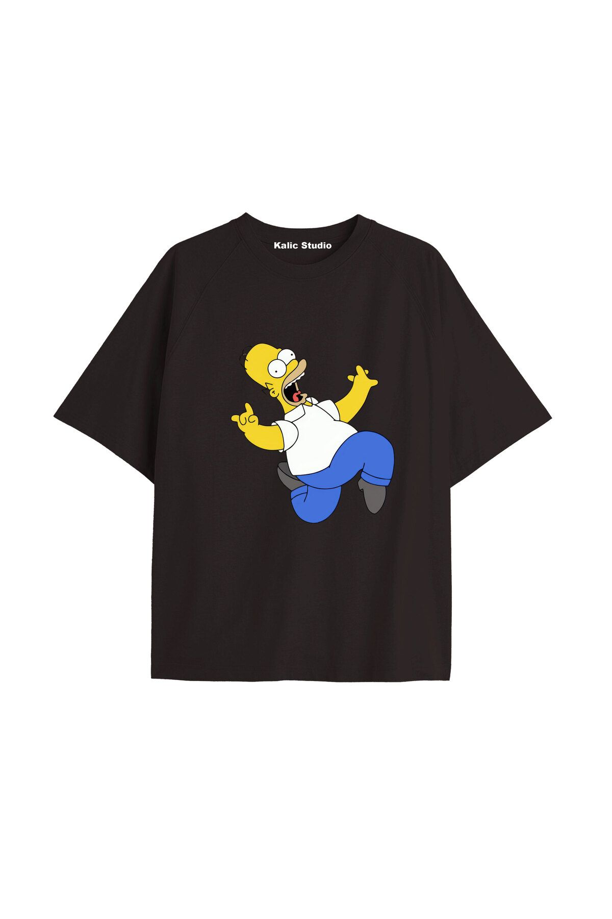 Kalic Studio Y2k vintage Simpson Baskılı Sİyah T-shirt KOD 298