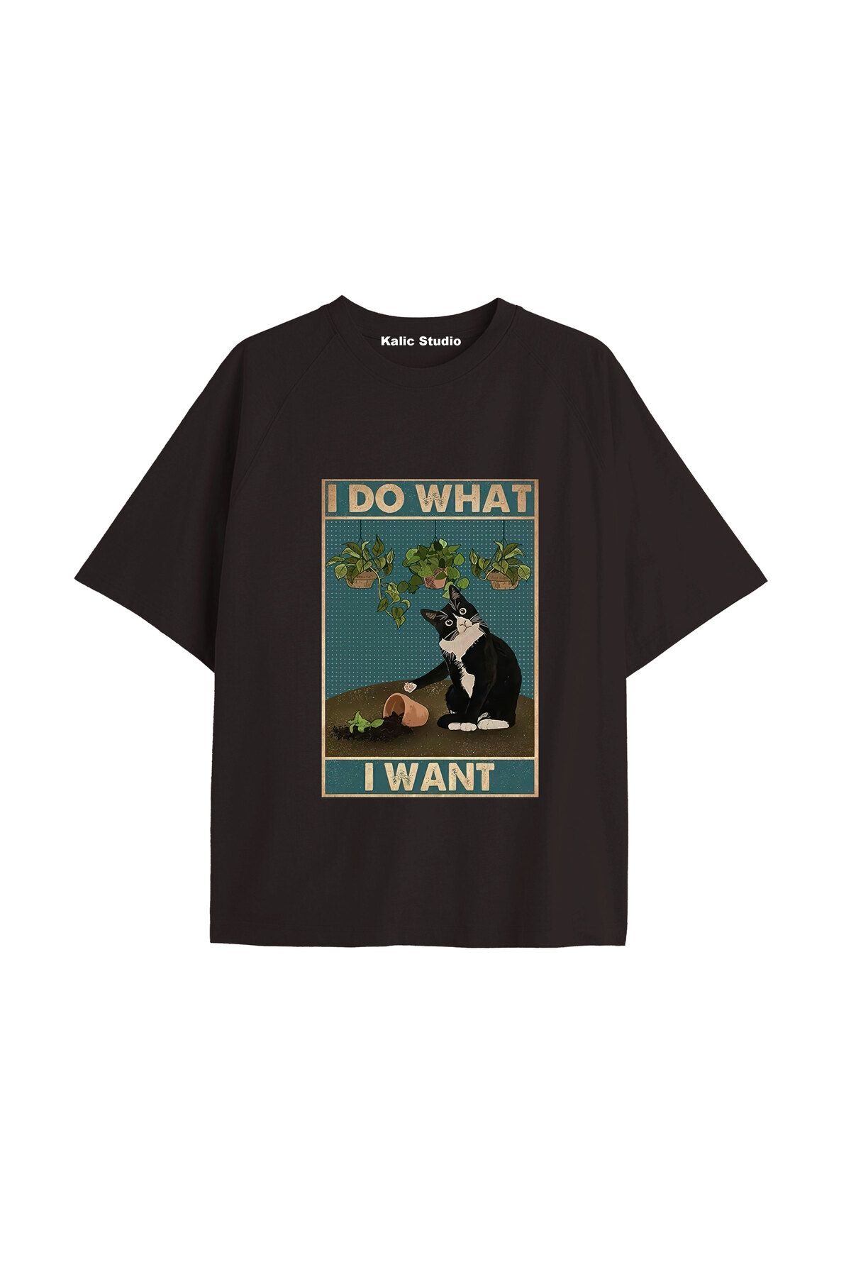 Kalic Studio Y2k vintage Cats Baskılı Sİyah T-shirt KOD 23