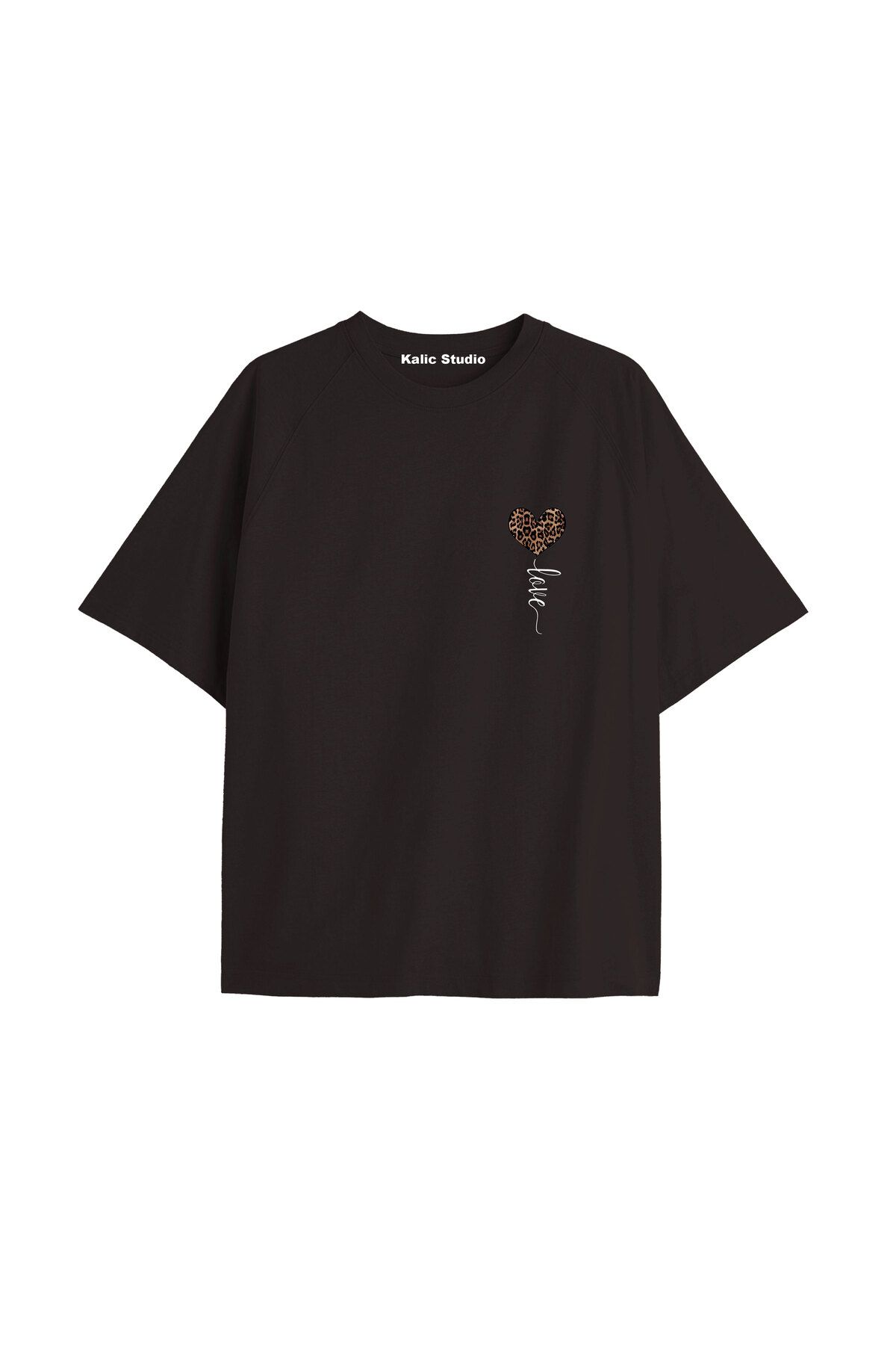 Kalic Studio Y2k vintage Leopar Baskılı Sİyah T-shirt KOD 158