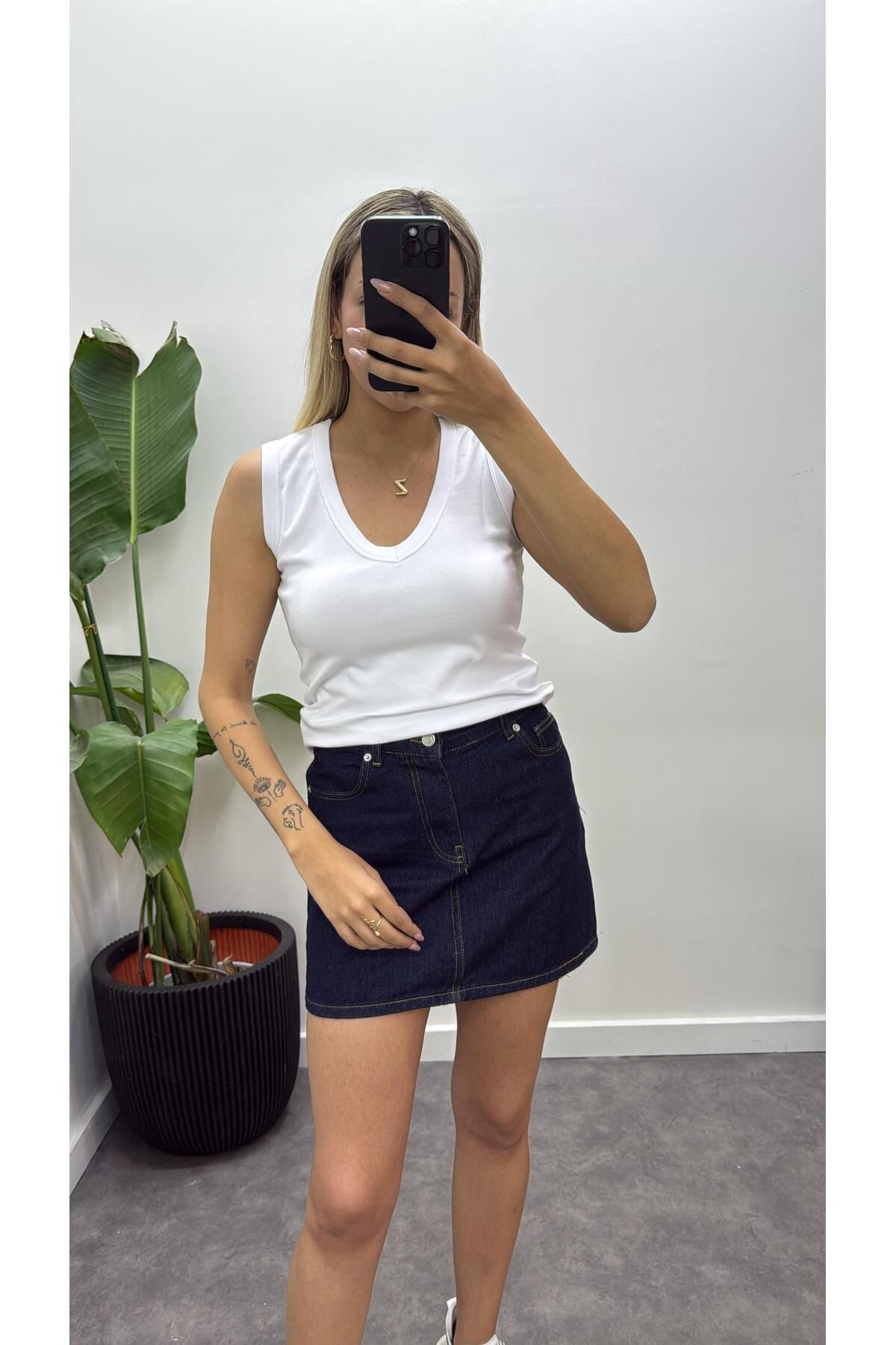 Acar Boutique V Yaka Kolsuz Bluz