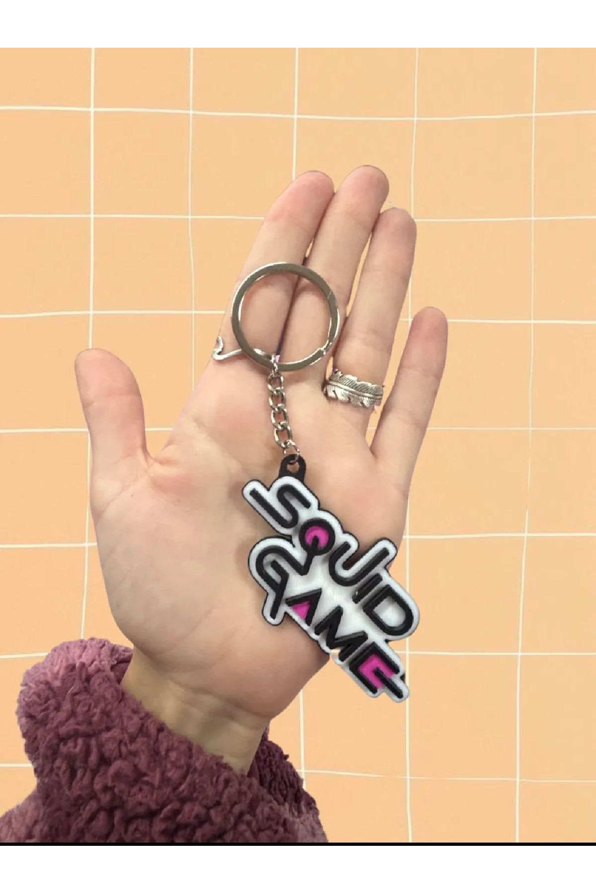 üç boyutlu haller Squid Game Anahtarlık 3 boyutlu görünün
