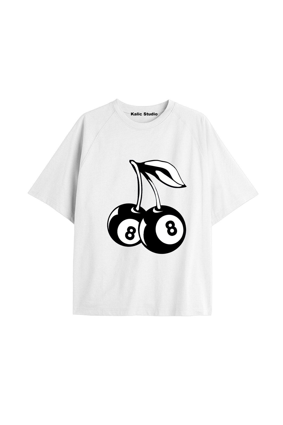 Kalic Studio Y2k vintage Cherry Baskılı Sİyah T-shirt KOD 60