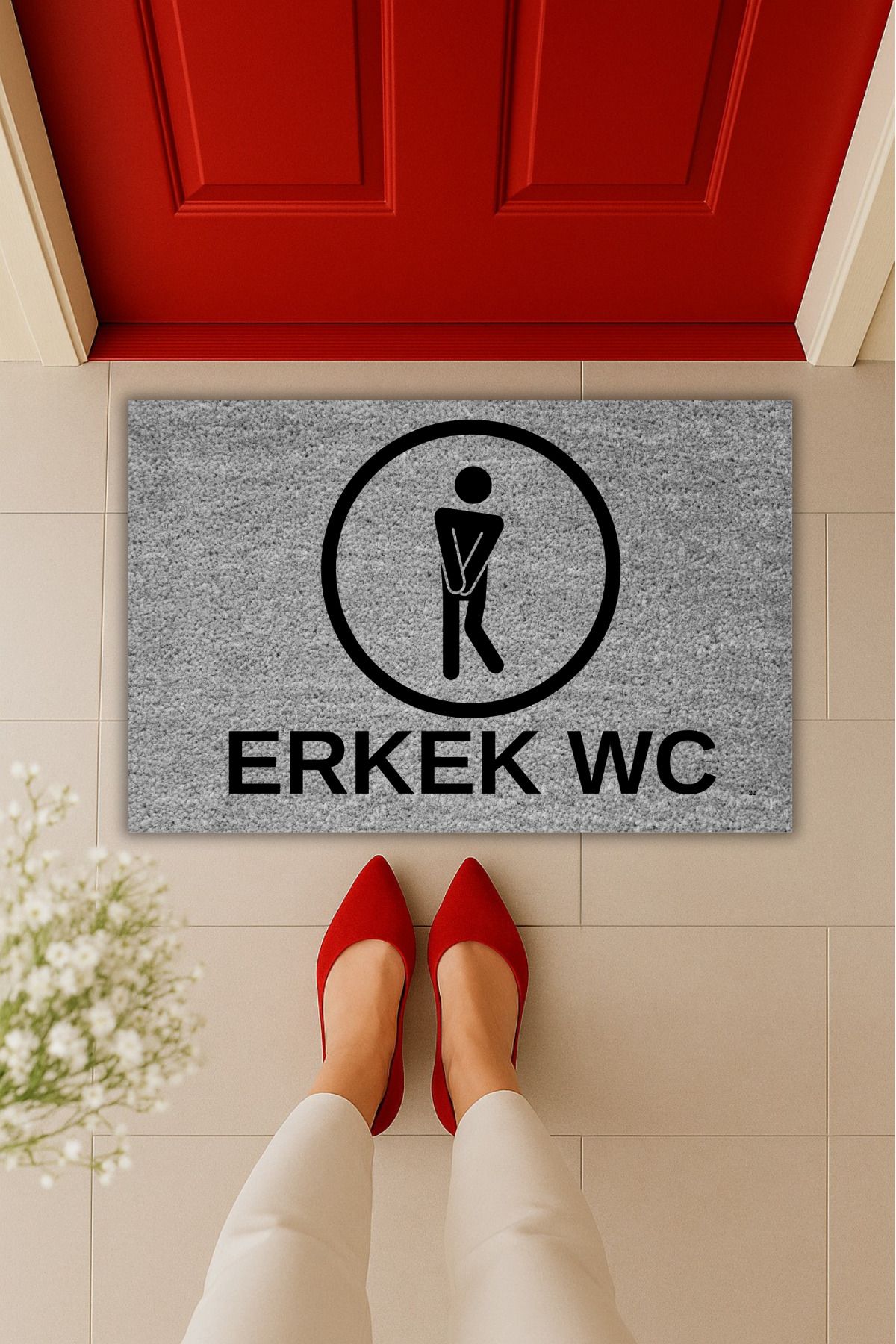 Dormot Home Yüksek Kaliteli Dijital Baskı Erkek WC Kapı Önü Paspası