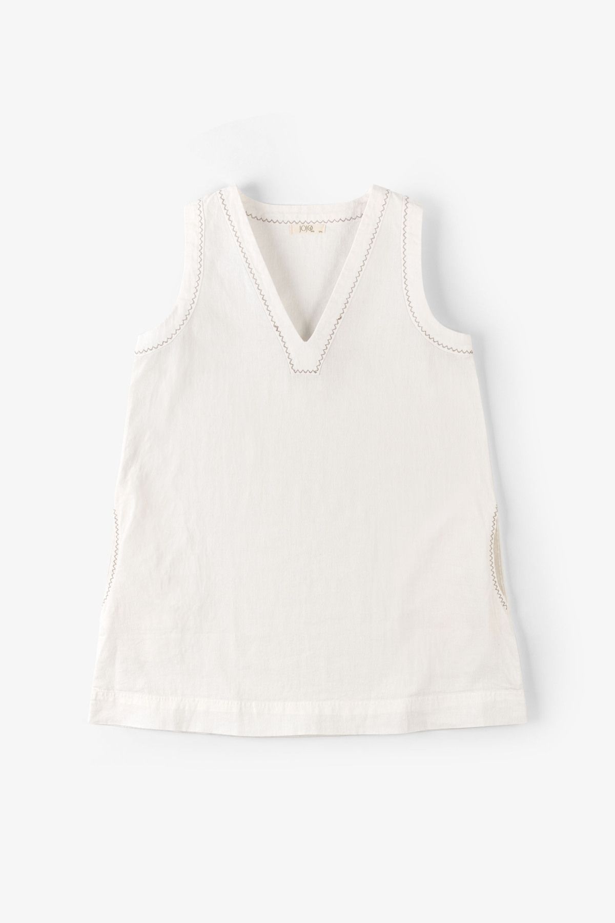 JOJOMIA Nina Keten ve TENCEL™ Kısa Elbise Krem