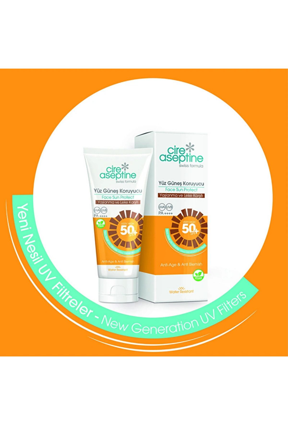 CIRE ASEPTINE Yüz Güneş Kremi Spf 50+ – Yaşlanma Karşıtı & Leke Önleyici Koruma, 50 Ml