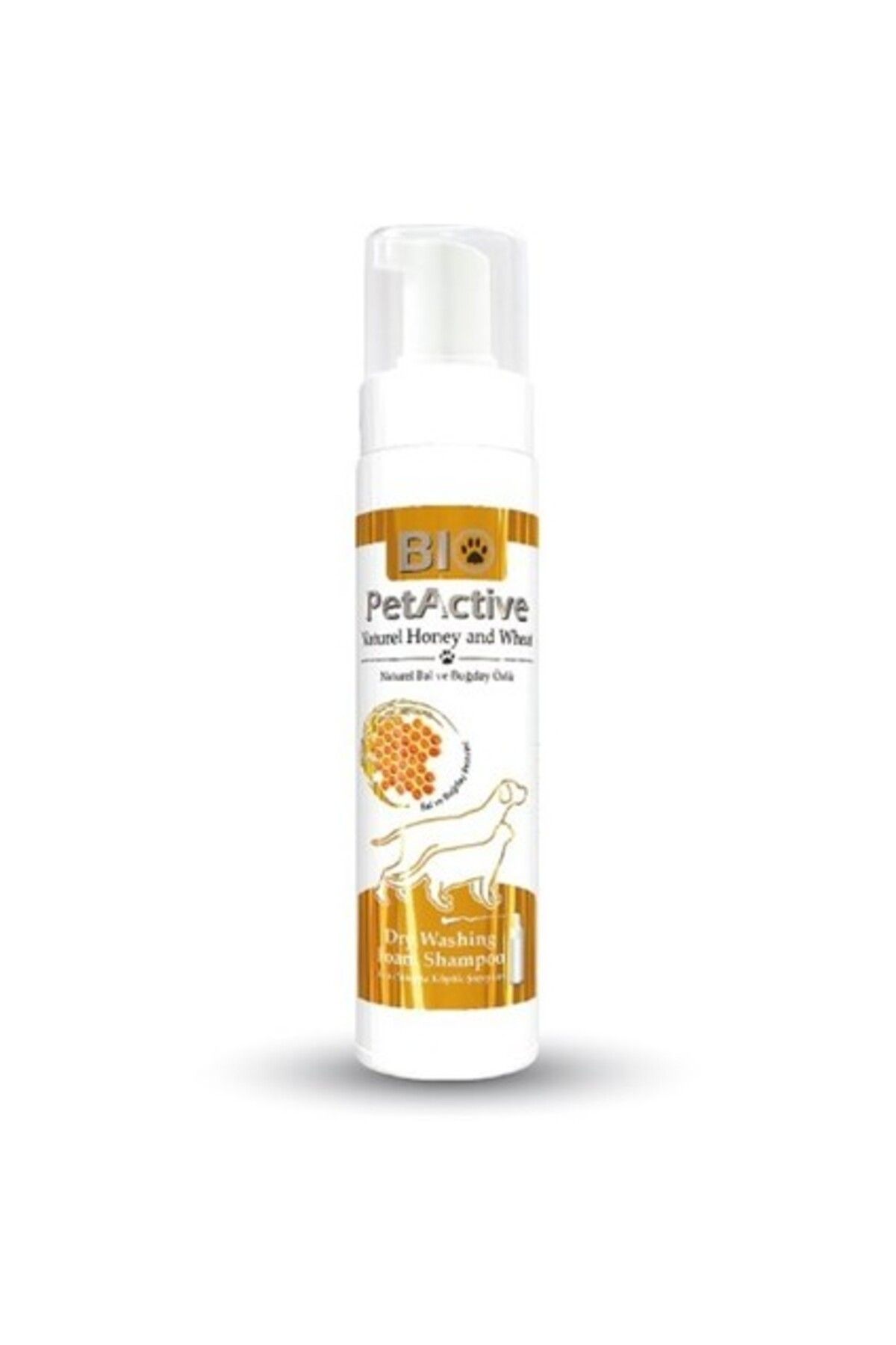 BİO ACTİVE Bio Pet Active Pet Active Doğal Bal ve Buğday Özlü Kuru Yıkama Köpük Şampuanı 200 Ml