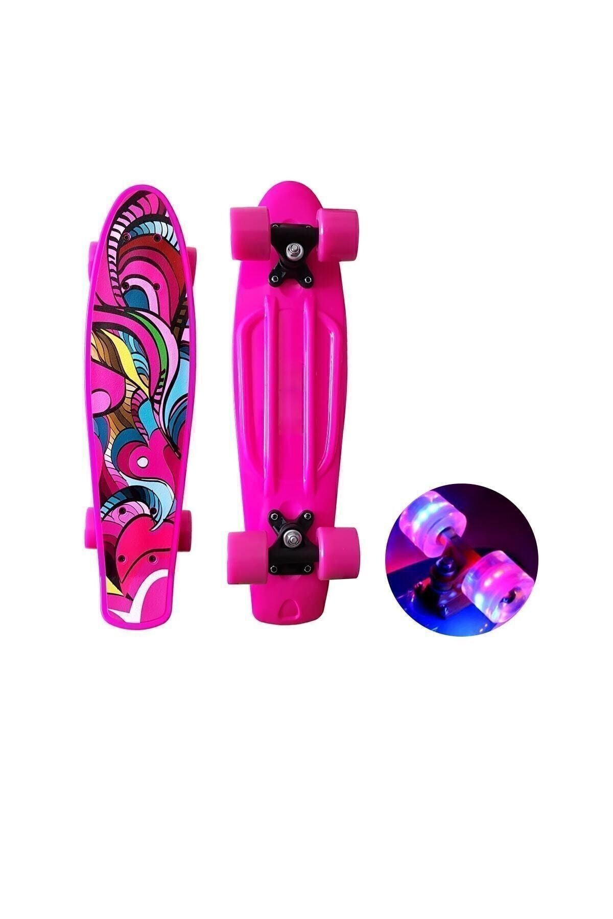 SerenityHaven T139 Tekerli Kaykay - Pembe Desenli