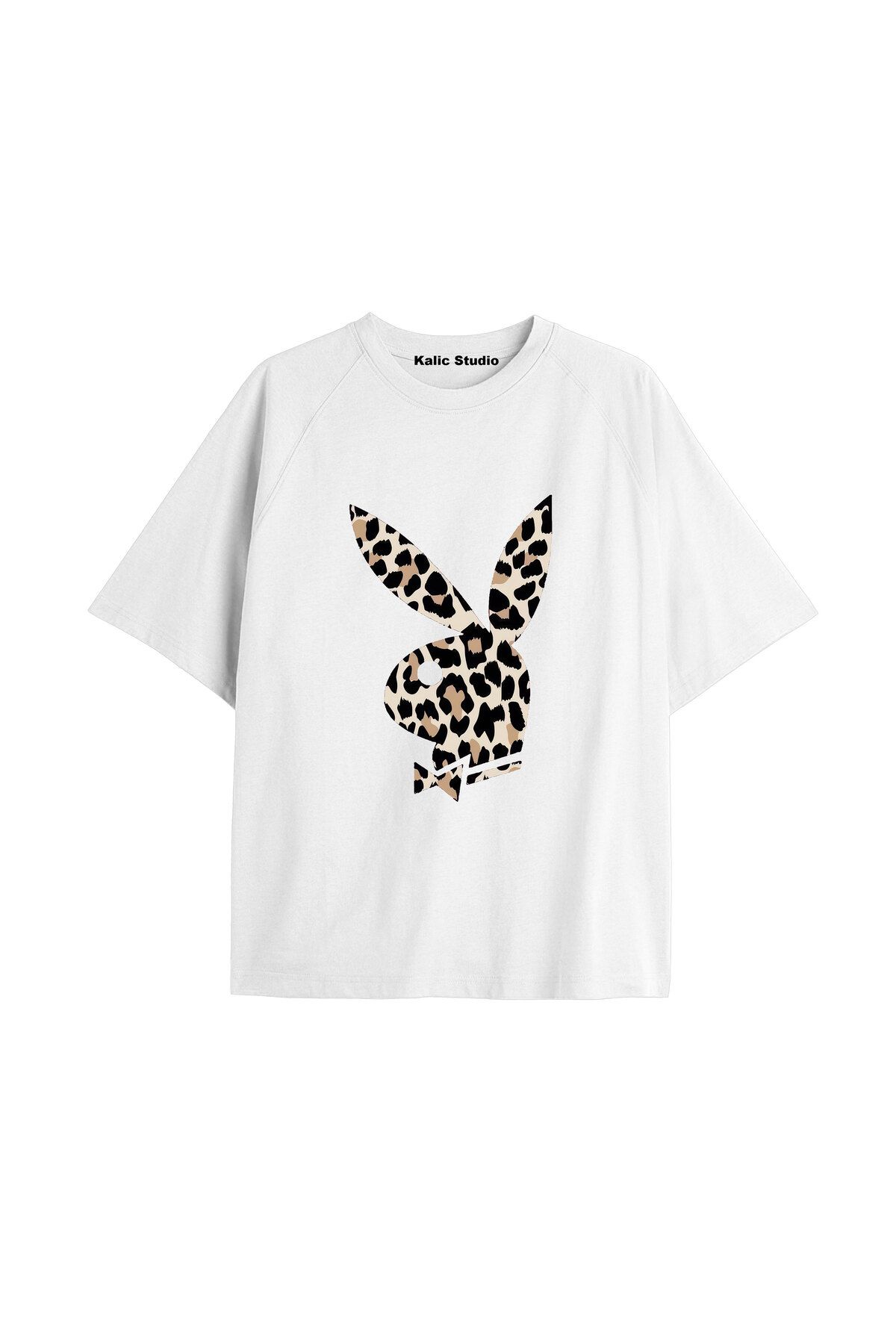 Kalic Studio Y2k vintage Leopar Baskılı Sİyah T-shirt KOD 109