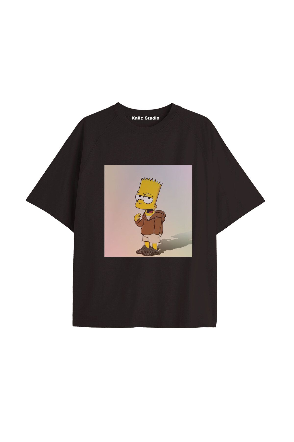 Kalic Studio Y2k vintage Simpson Baskılı Sİyah T-shirt KOD 297