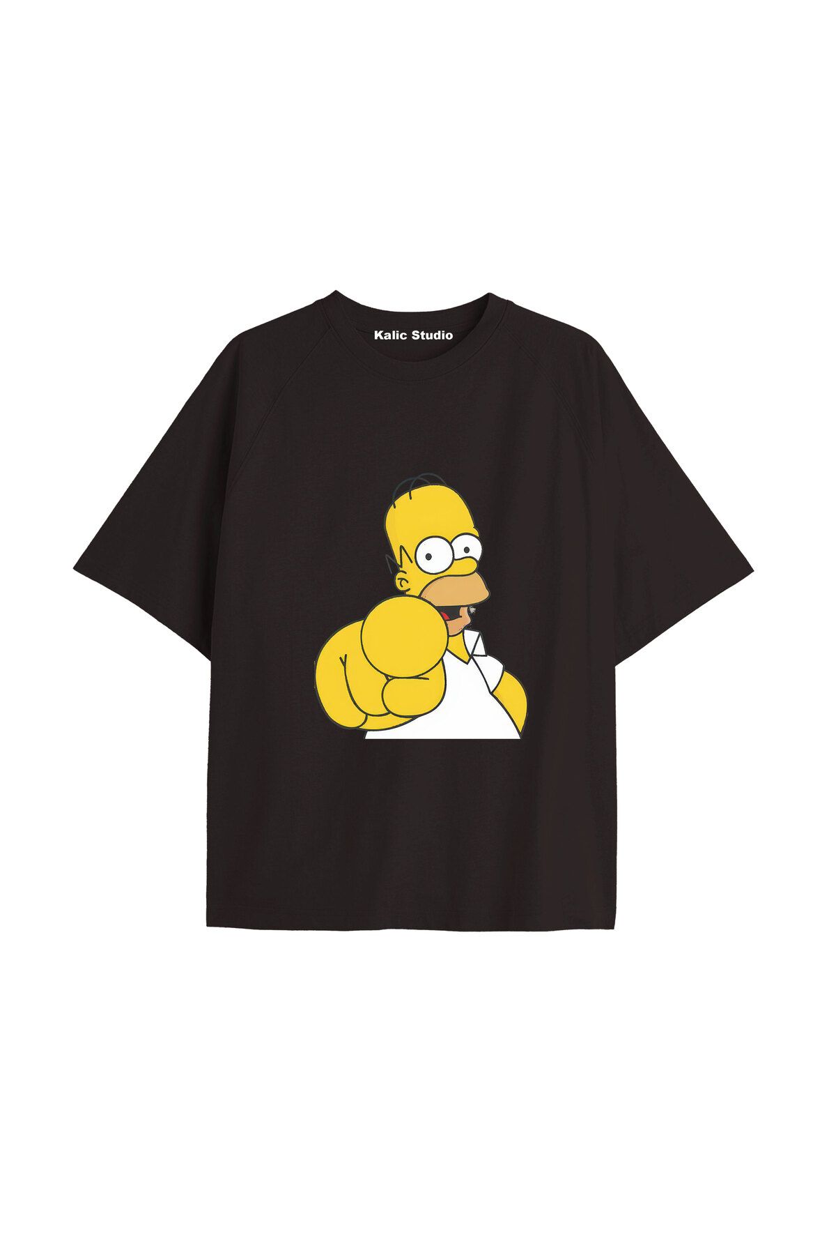 Kalic Studio Y2k vintage Simpson Baskılı Sİyah T-shirt KOD 284